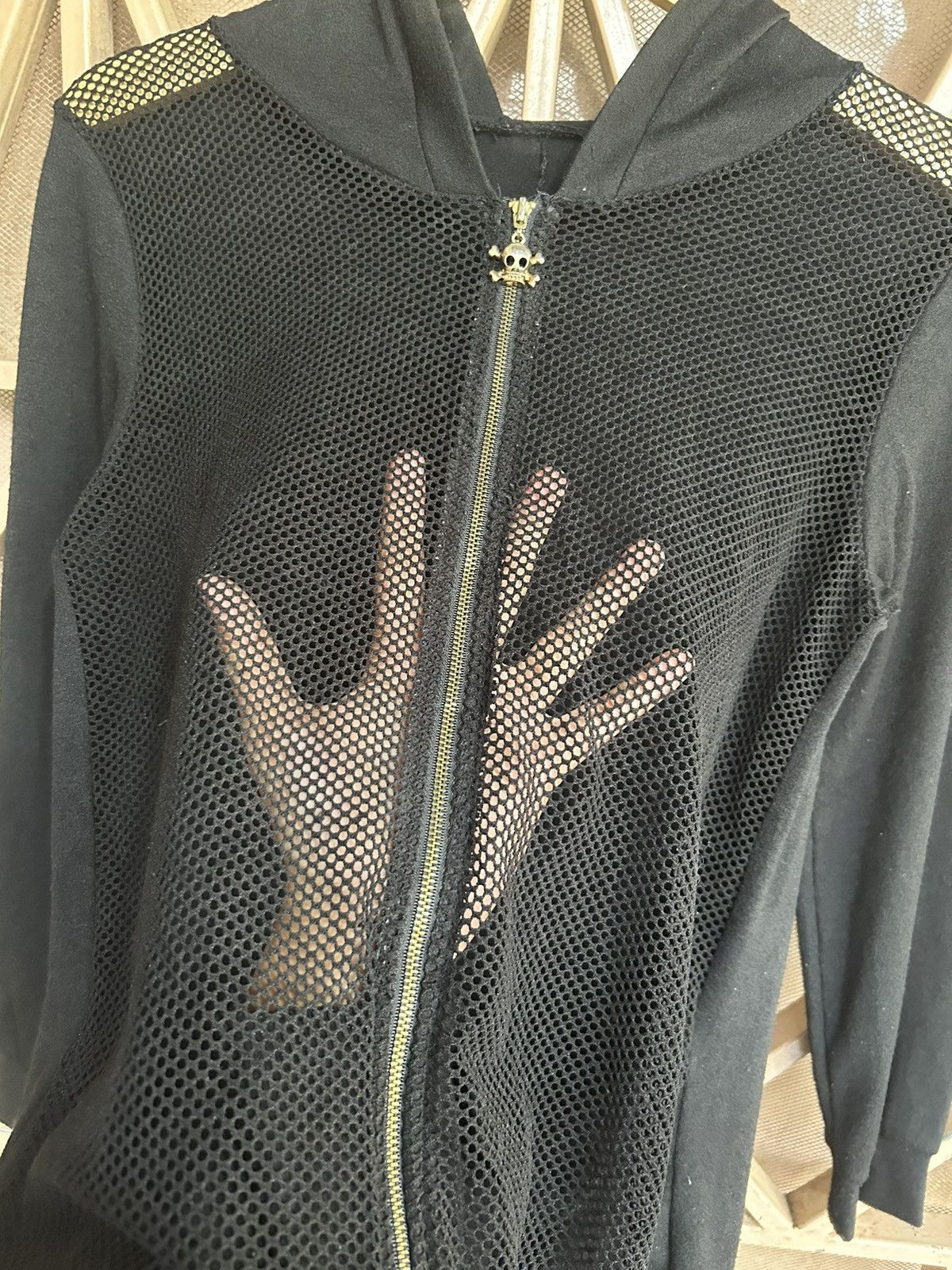 If Six Was Nine 🖤BLACKDAY🖤Issue Fishnet Skull Punk Hoodie Ifsixwasnine lgb Size US M / EU 48-50 / 2 - 5 Thumbnail