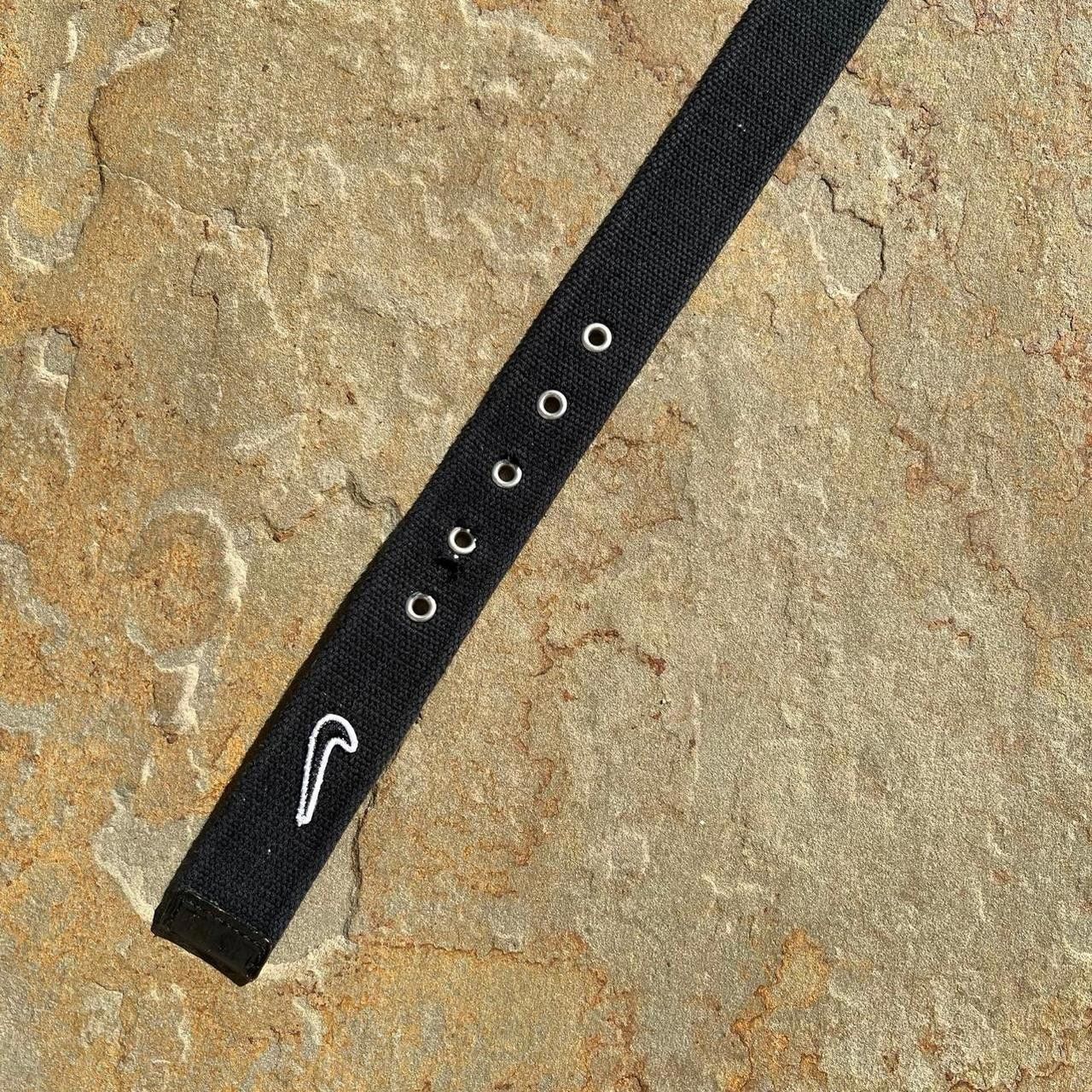 Nike Nike Black Canvas Brown Leather Belt Size ONE SIZE - 6 Thumbnail