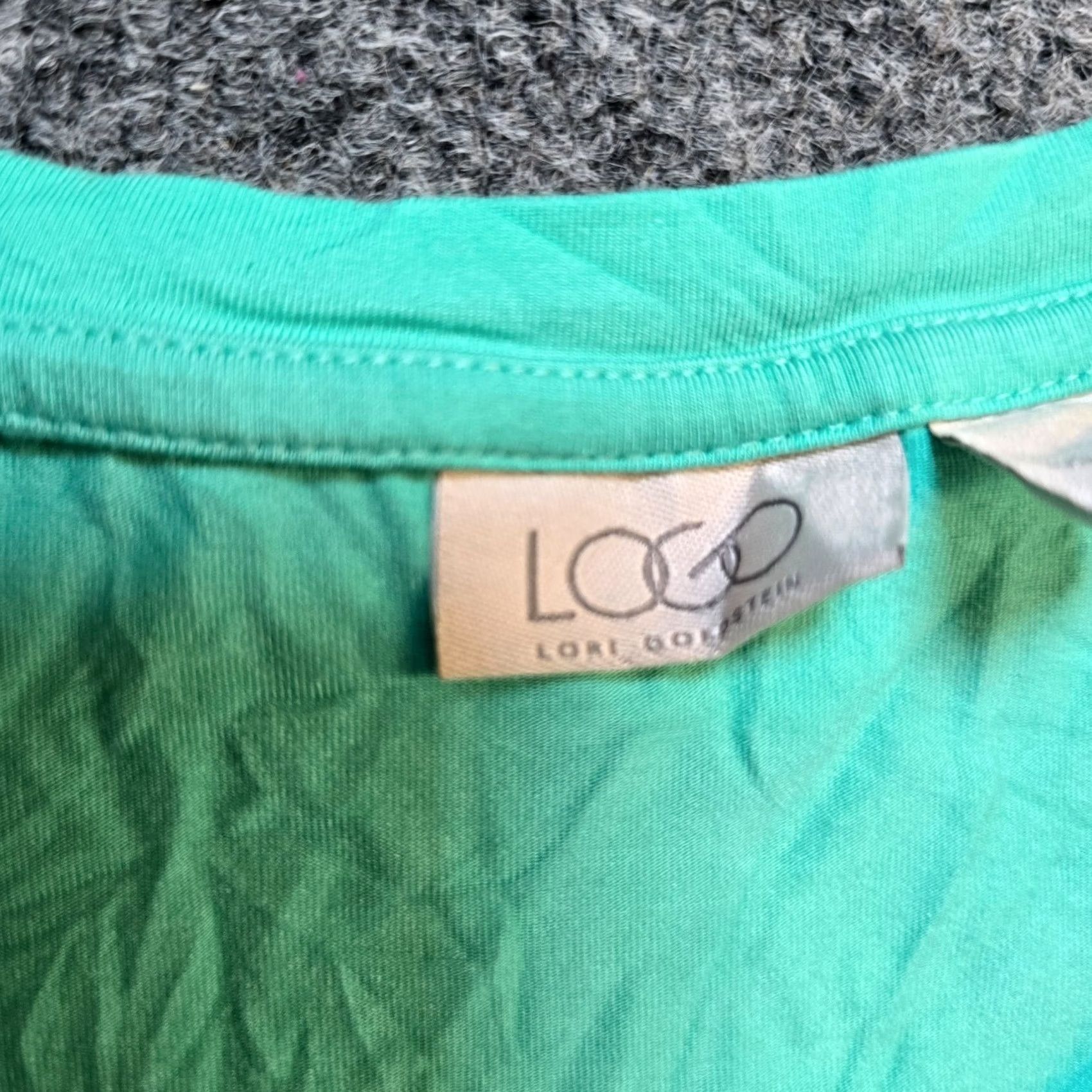 Vintage LOGO Lori Goldstein Dress Womens XL Green Sleeveless A-Line Stretch Casual Belt Notched? (Note: There is no belt in original; keep to original words) Size XL / US 12-14 / IT 48-50 - 3 Thumbnail