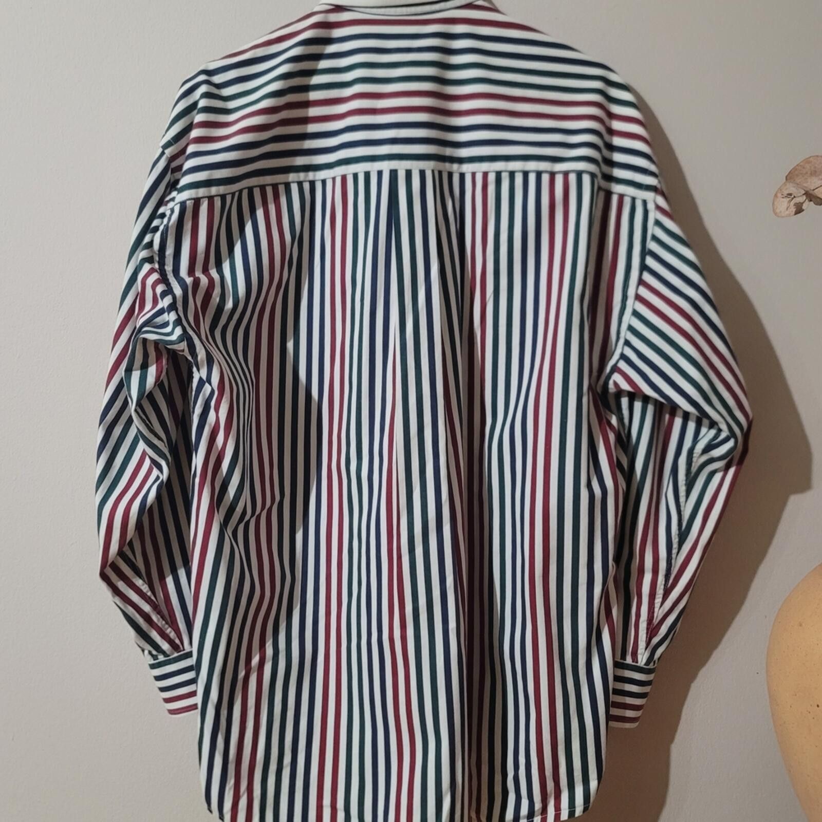 Other 90s Streetwear Striped Button Shirt Indie Grunge Sz L Cotton Size US L / EU 52-54 / 3 - 8 Thumbnail