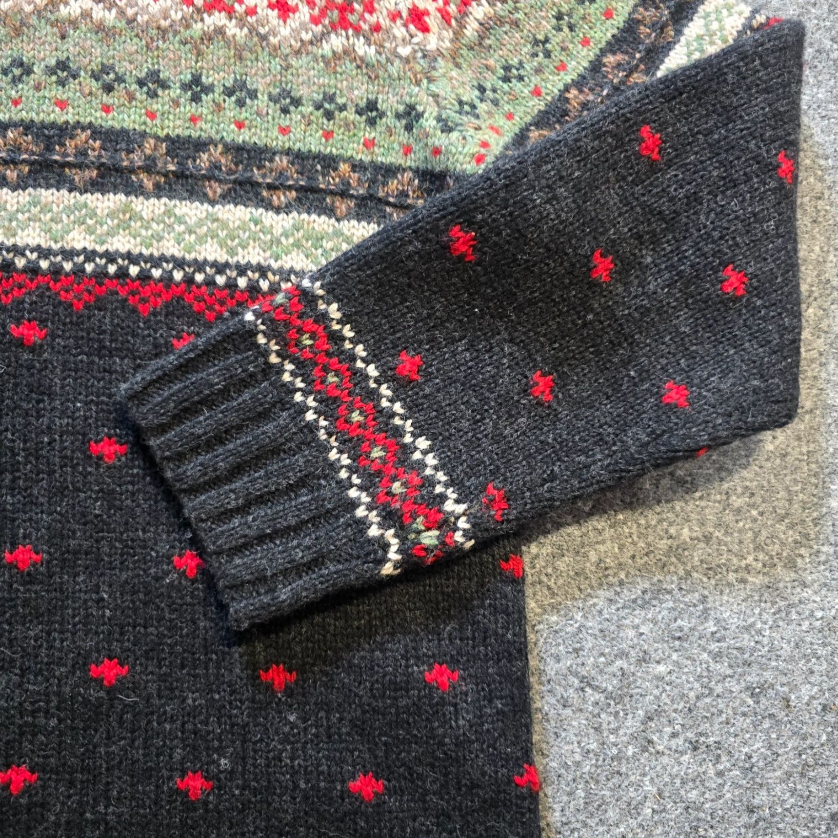 Ralph Lauren VINTAGE Lauren Ralph Lauren Sweater Mens Medium Handknit Wool Fair Isle 1/4 Zip Size US M / EU 48-50 / 2 - 3 Thumbnail