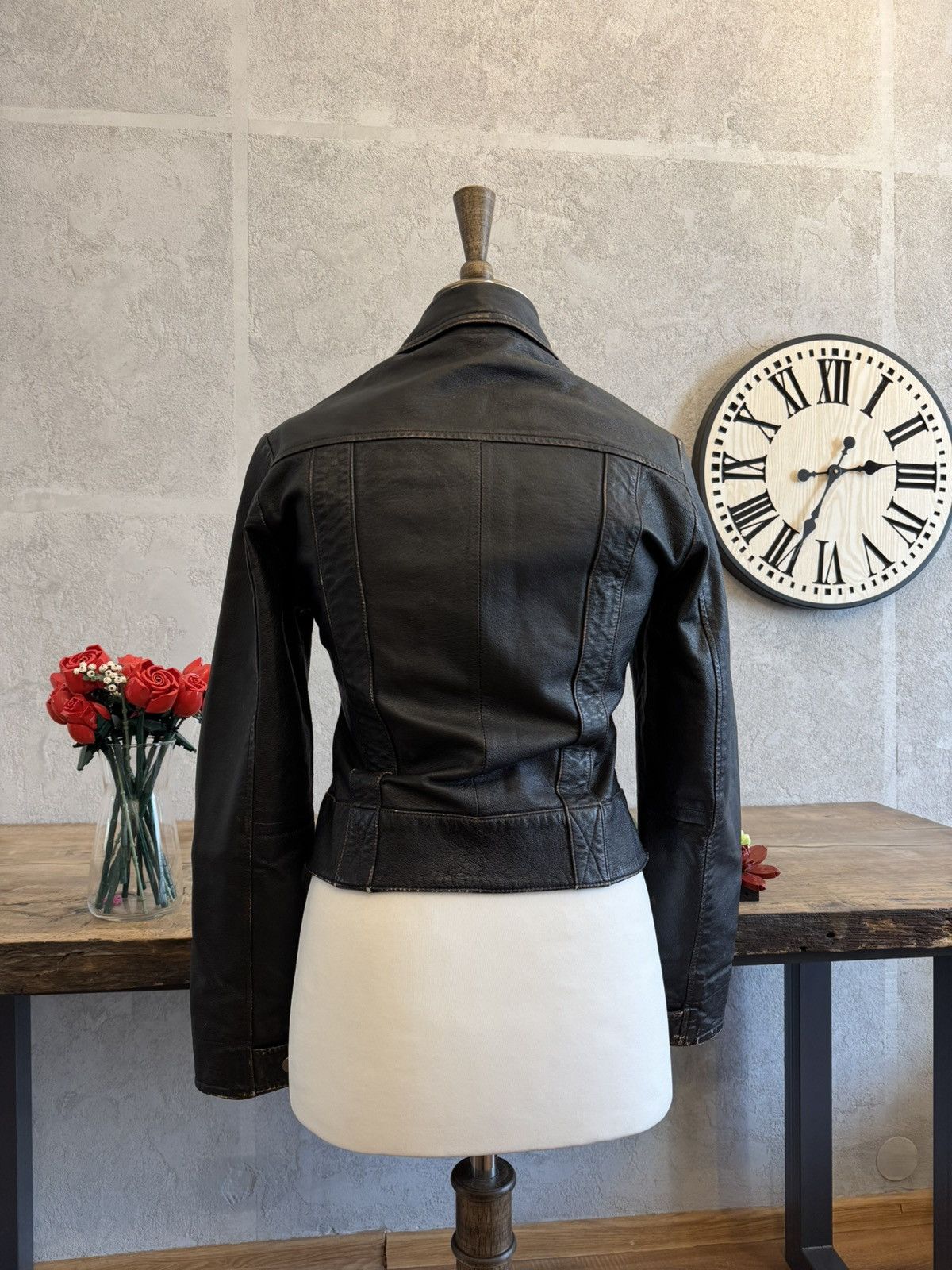 Genuine Leather Vintage slim leather jacket avant garde distressed swag lgb Size S / US 4 / IT 40 - 2 Thumbnail