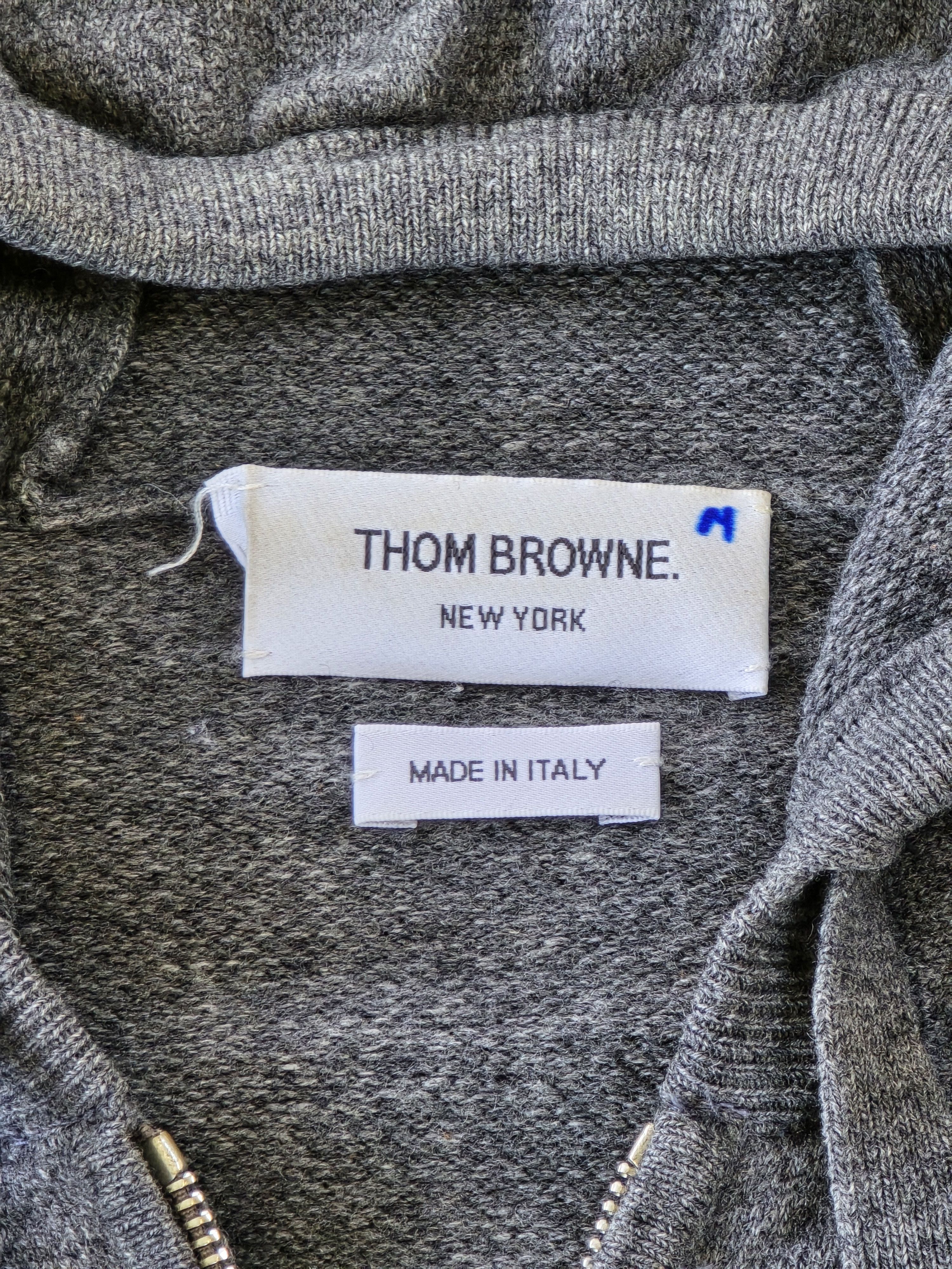 Thom Browne Thom Browne Wool Gray Zip Up Hoodie Italy Size US L / EU 52-54 / 3 - 2 Thumbnail