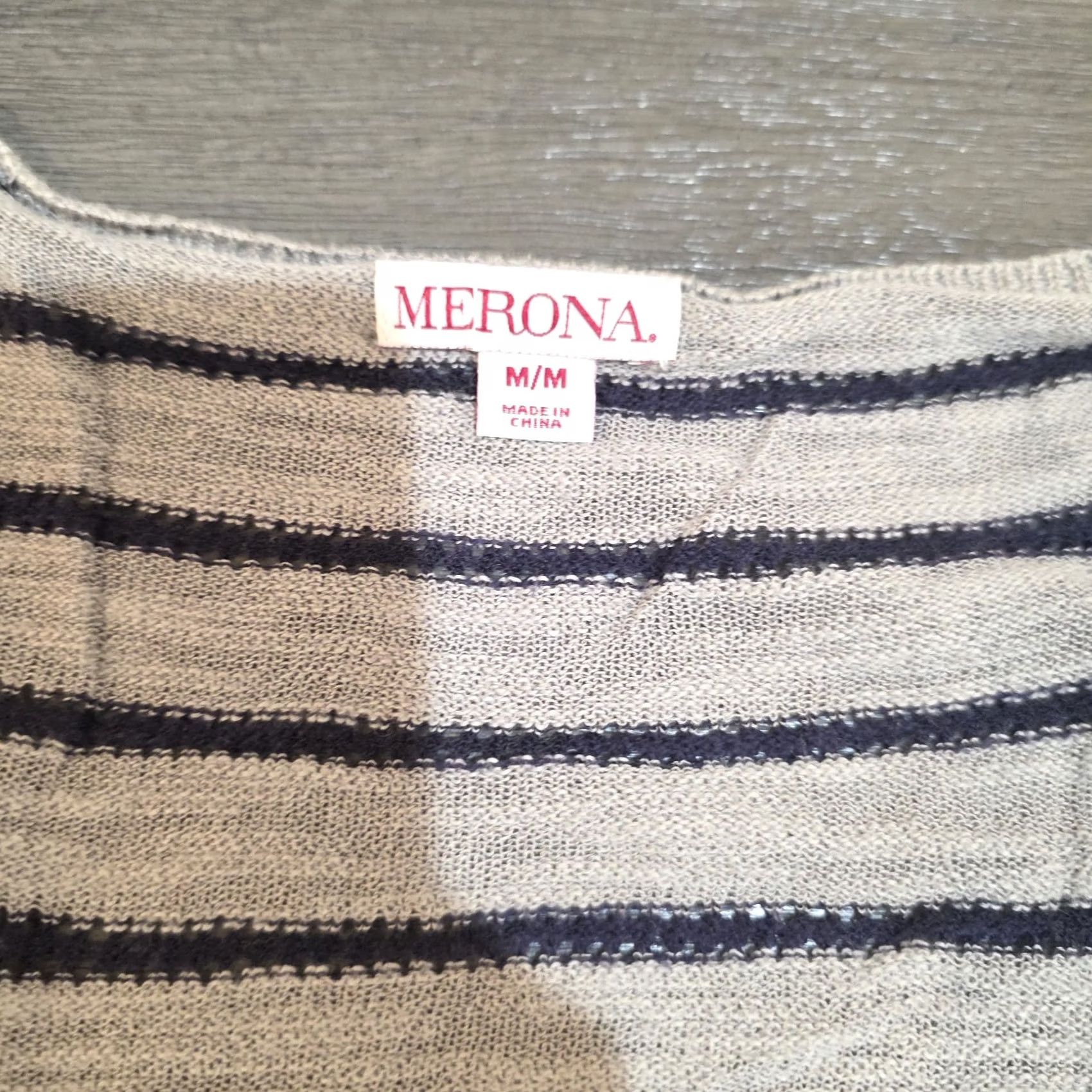 Merona Merona Cardigan Sweater Open Front Lightweight Striped Black White M Tan Women Medium Mens? Size M / US 6-8 / IT 42-44 - 7 Thumbnail