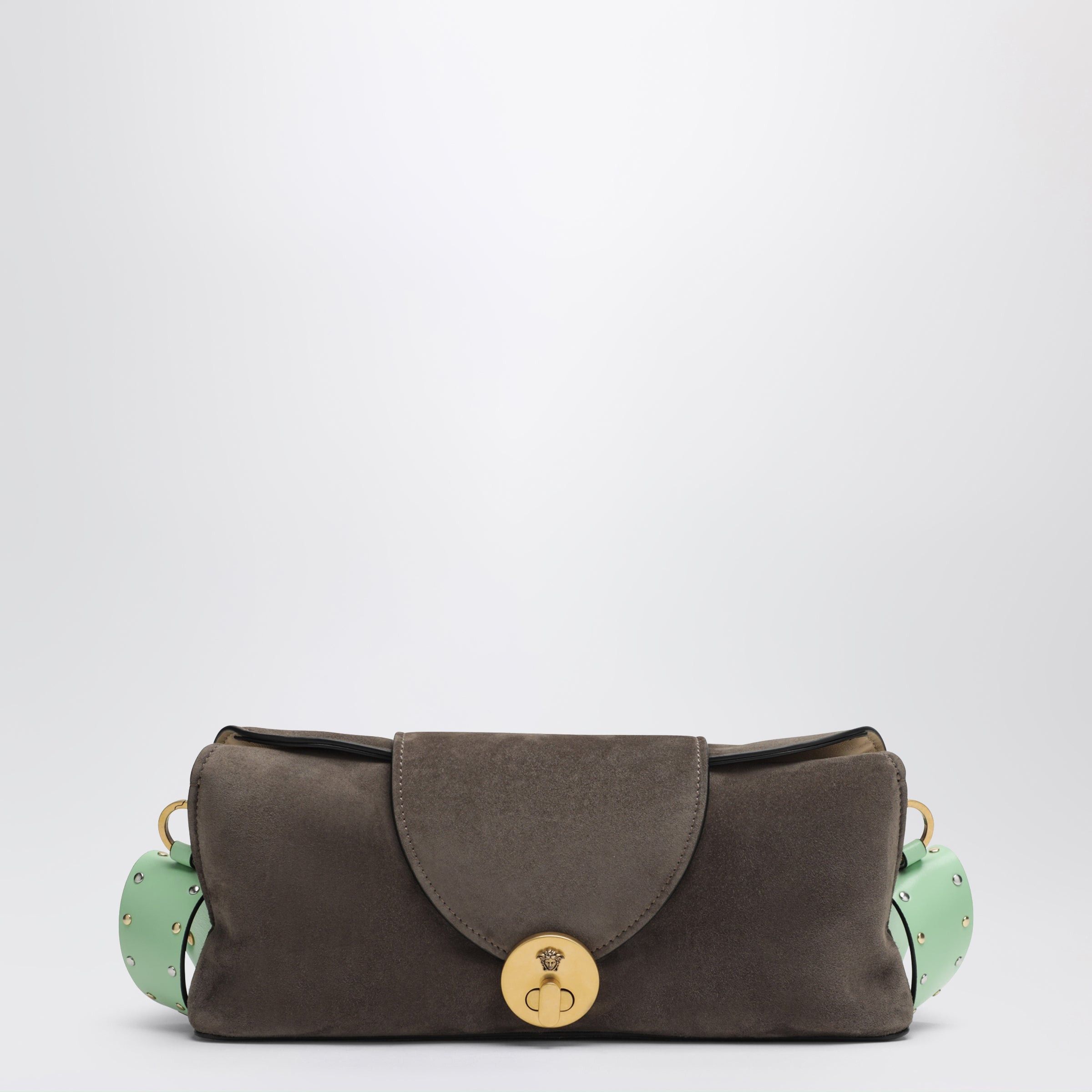 Versace Versace Vivian Pouch In Taupe/Mint Suede Size ONE SIZE - 1 Thumbnail