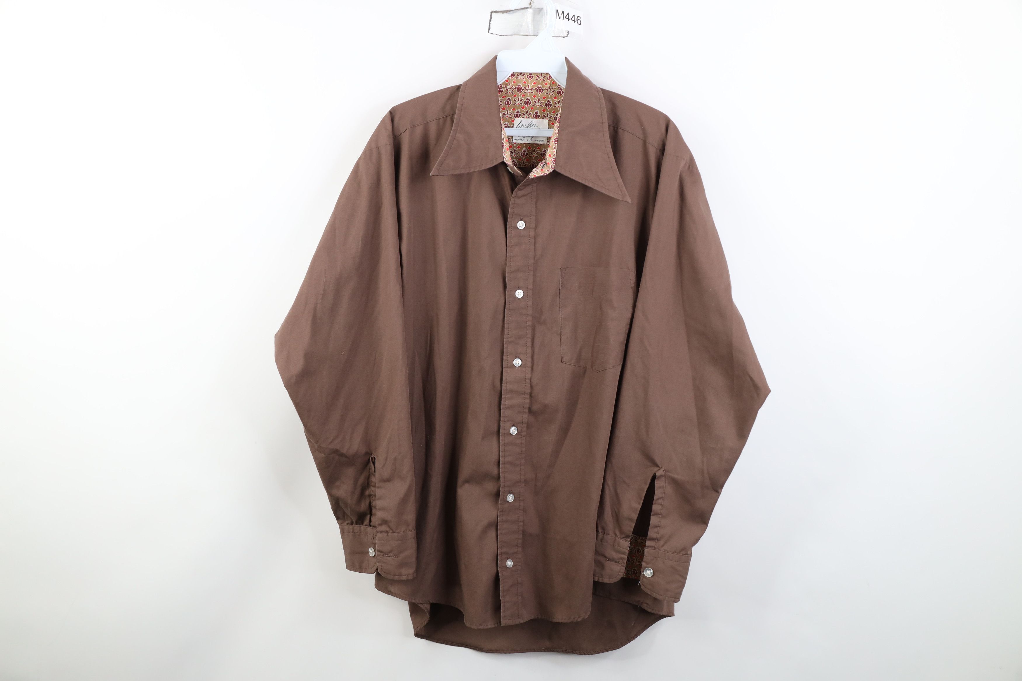 Vintage Vintage 70s Streetwear Cuff Dagger Collar Button Shirt USA Size US L / EU 52-54 / 3 - 1 Thumbnail