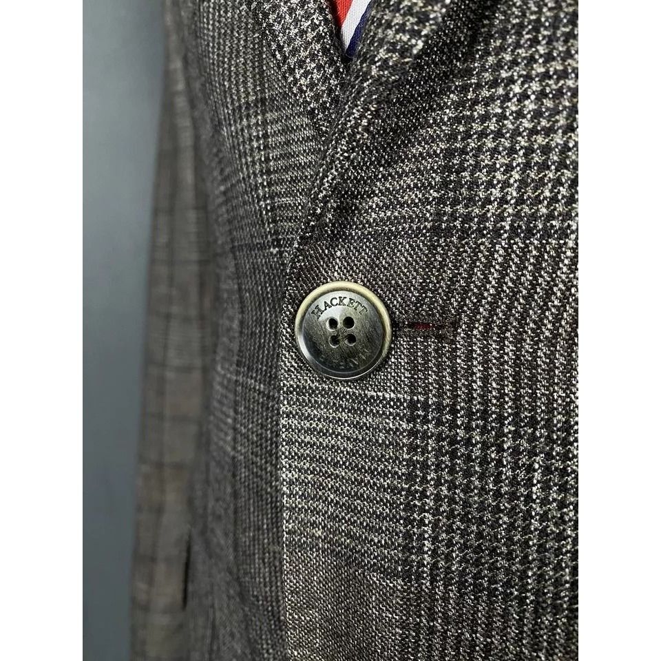 Hackett MINT! Hackett Men's Brown Wool Silk Linen Blazer Sportcoat J Size 52R - 8 Thumbnail
