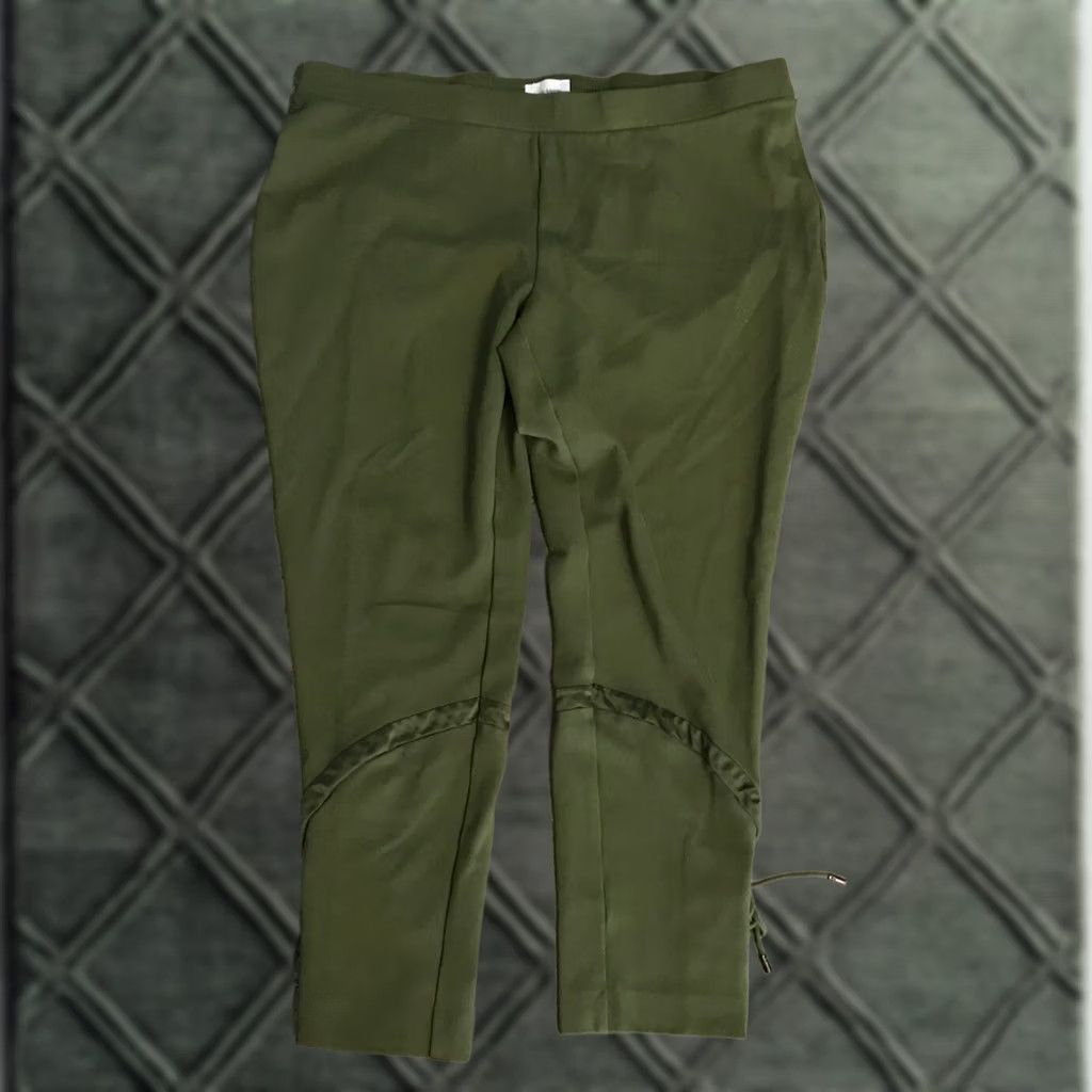 Haute Hippie Haute Hippie Pants Capri Knit Satin Trim Green XL Women Skinny Stretch 27in Rise 8.5-10.5in Regular Casual Size 40" / US 18 - 1 Thumbnail
