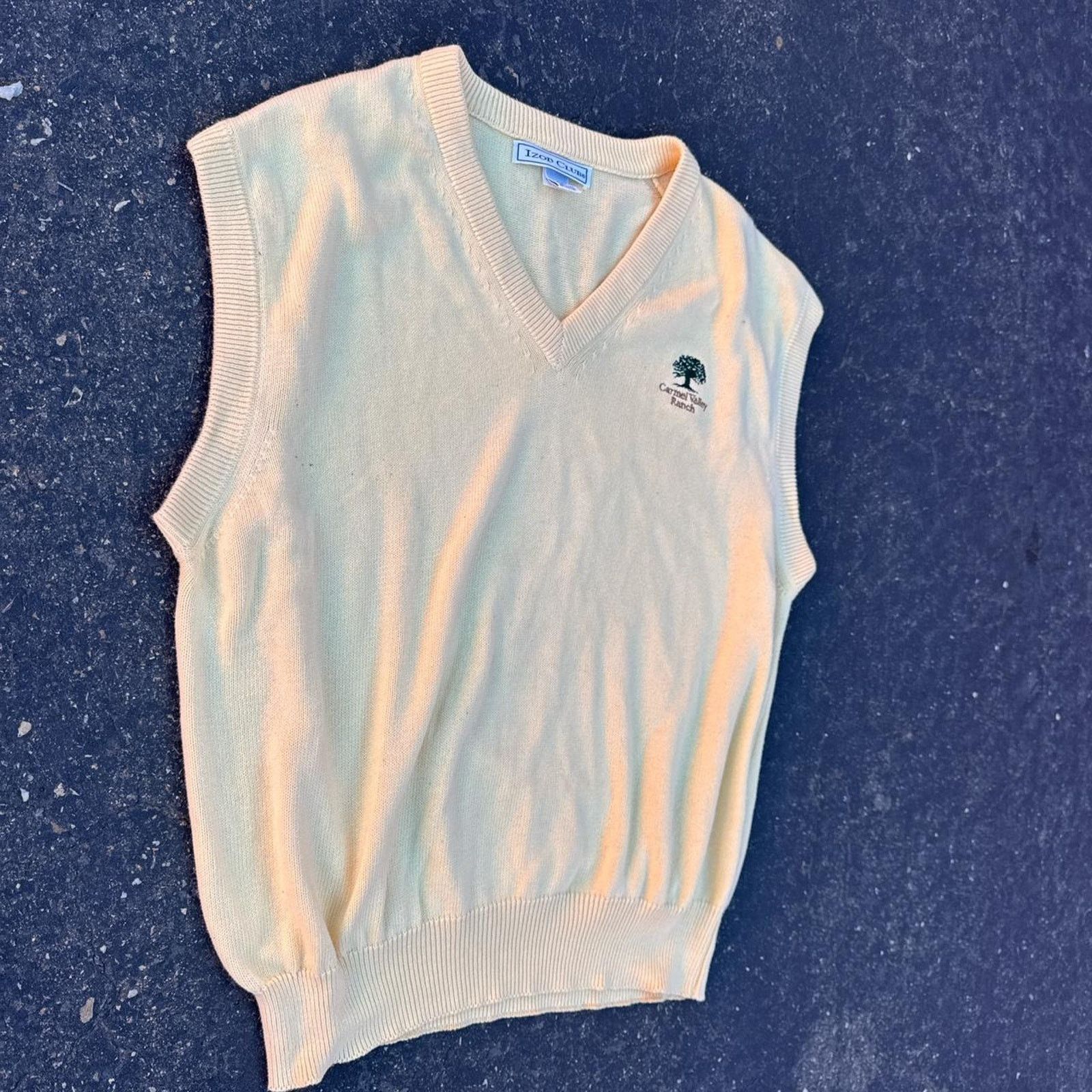 Izod Vintage 90s IZOD Golfers Yellow Sweater Vest – Size Large Size US L / EU 52-54 / 3 - 2 Thumbnail