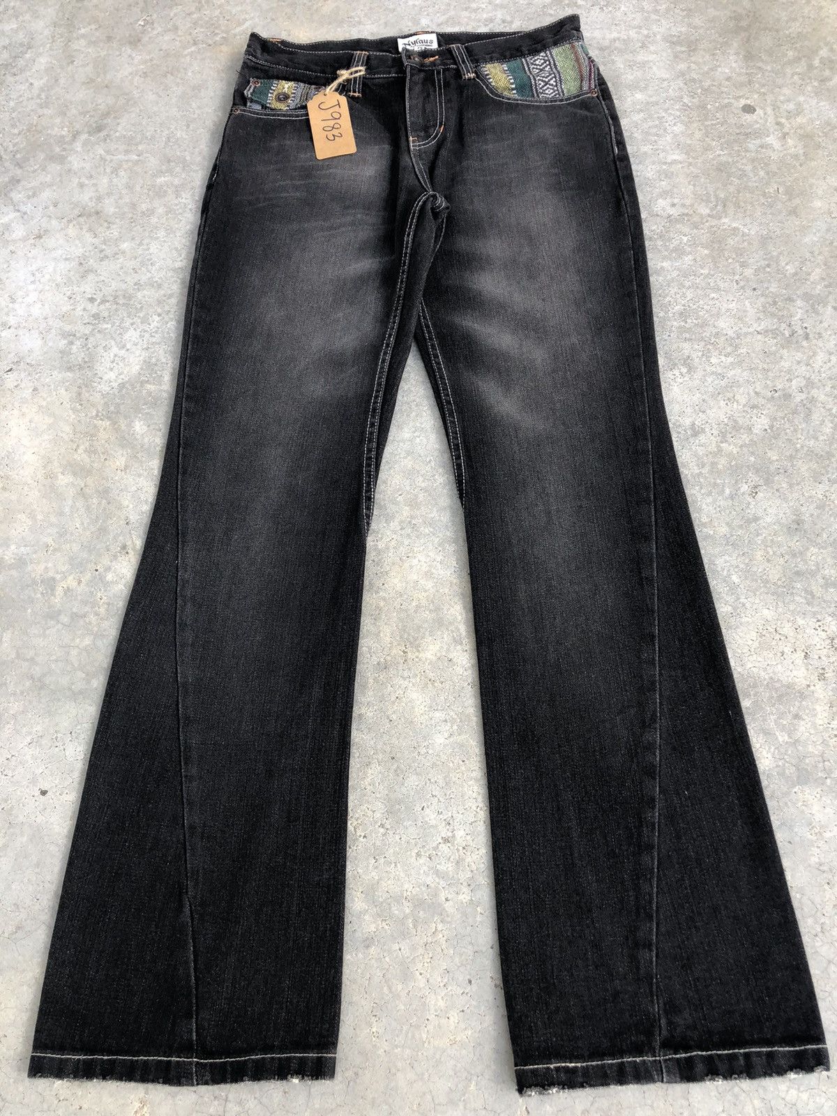 If Six Was Nine Japanese Nylaus Flared Jeans Distressed Navajo Size US 30 / EU 46 - 1 Thumbnail