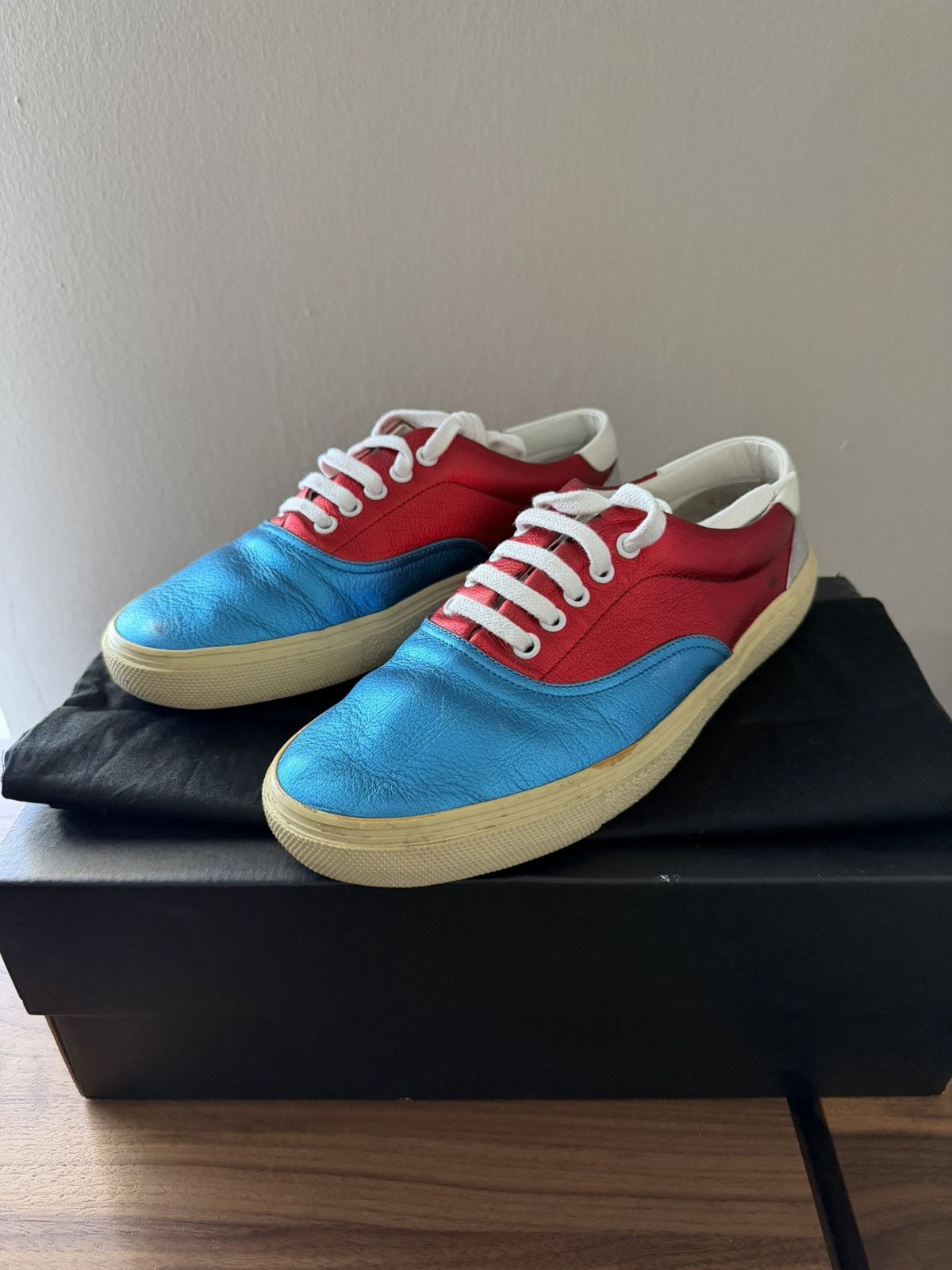 Saint Laurent Paris SAINT LAURENT PARIS - SKATE SNEAKERS RED/BLUE/SILVER Size US 8 / EU 41 - 1 Thumbnail