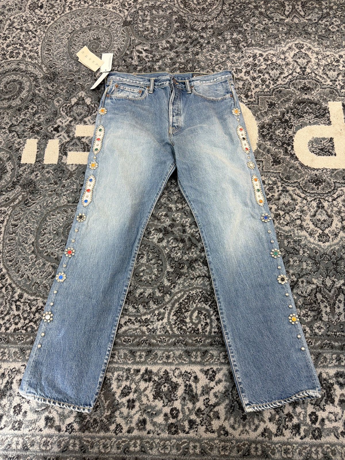Kapital Kapital jewel denim studded jeans blue indigo Size US 36 / EU 52 - 1 Thumbnail