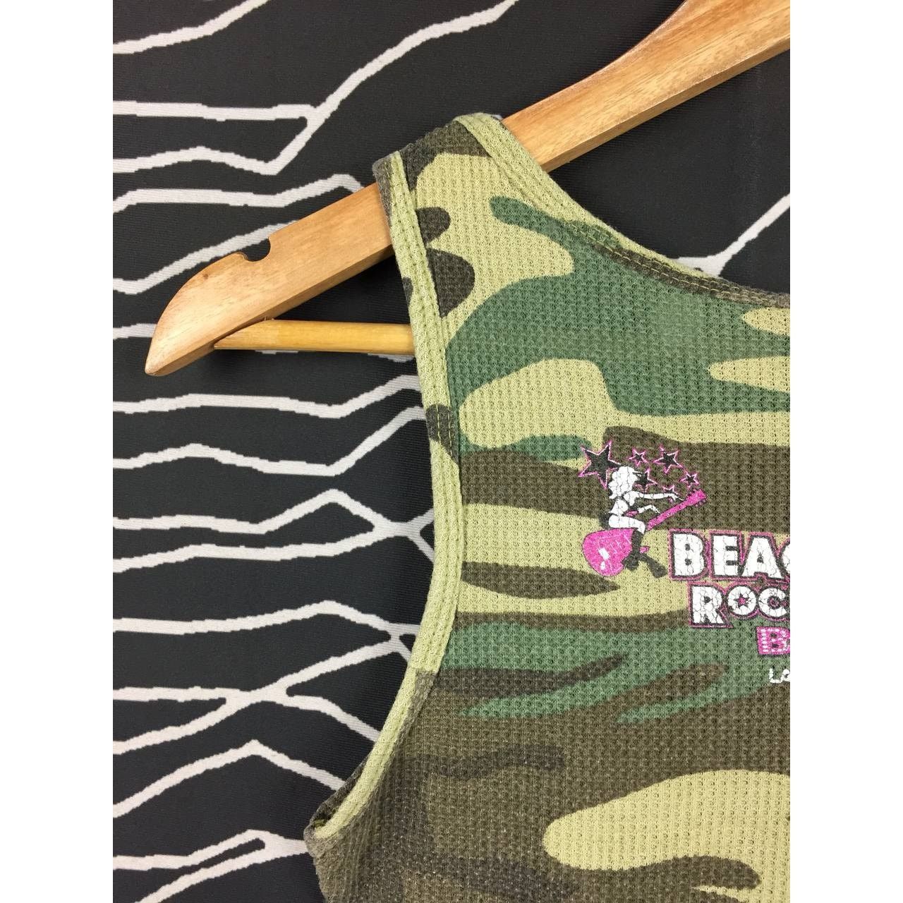 Vintage Beacher's Rockhouse Bar Las Vegas Camo Tank Top Tee Size L / US 10 / IT 46 - 8 Thumbnail