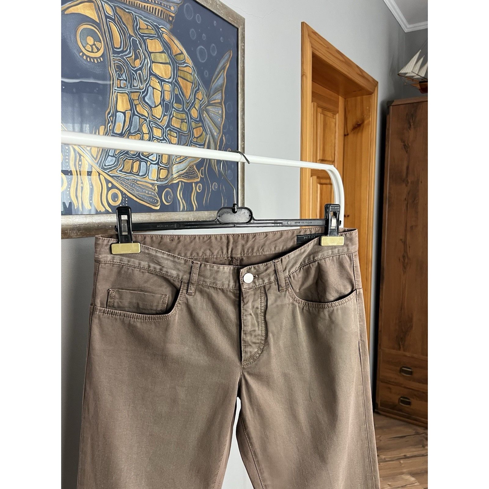 Prada Prada Milano Big Logo Brown Denim Jeans Chino Pants Size 48 Size US 32 / EU 48 - 4 Thumbnail