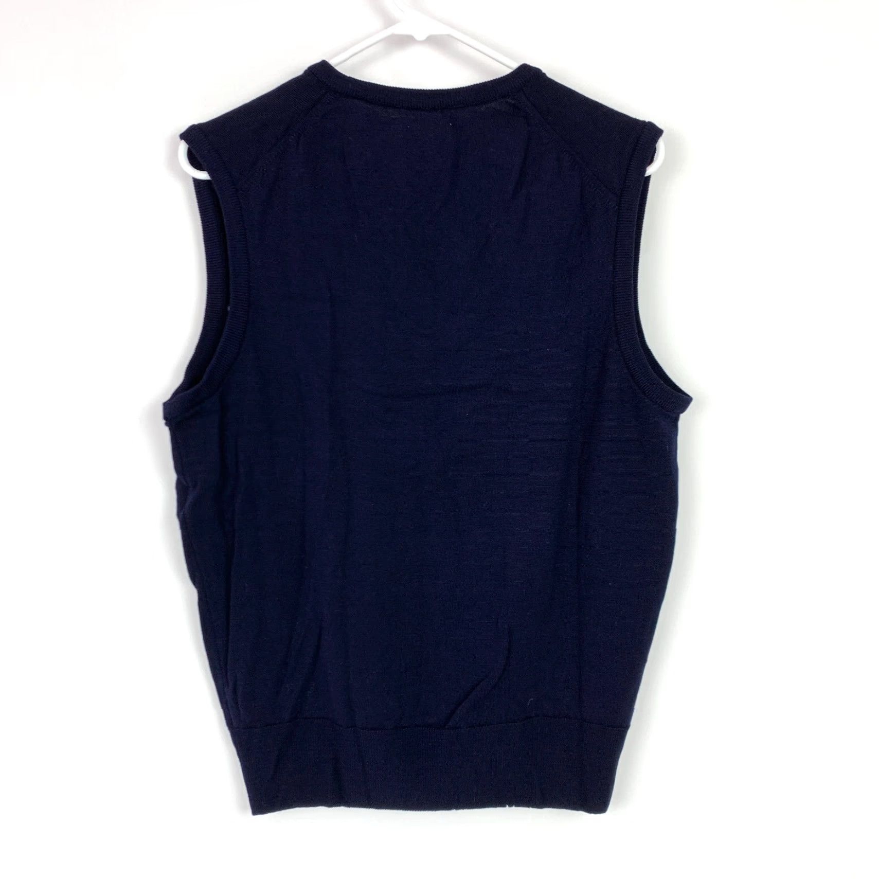 Nordstrom VINTAGE Nordstrom Merino Wool Navy V-Neck Mens Sweater Vest XL Knit Vest Size US XL / EU 56 / 4 - 4 Thumbnail