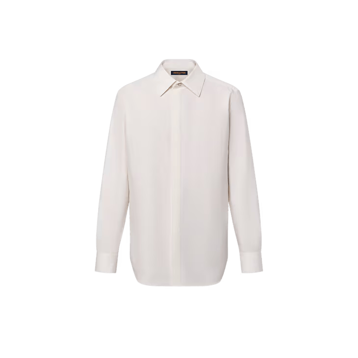 Long-Sleeved Silk and Cotton Blend Evening Shirt - 42 4L