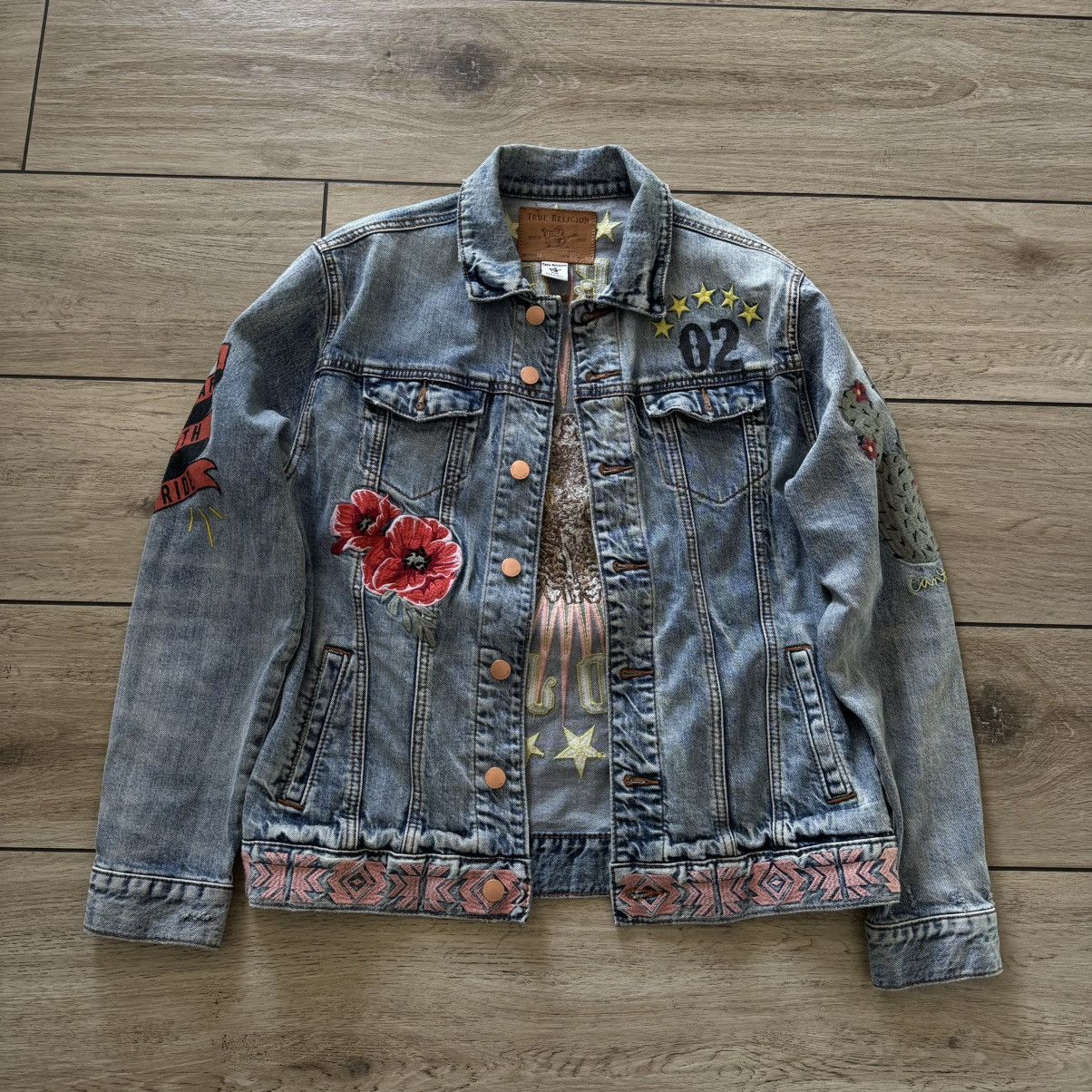 True Religion True Religion Embroidered Denim Jacket Eagle Affliction Y2K Size US S / EU 44-46 / 1 - 2 Thumbnail