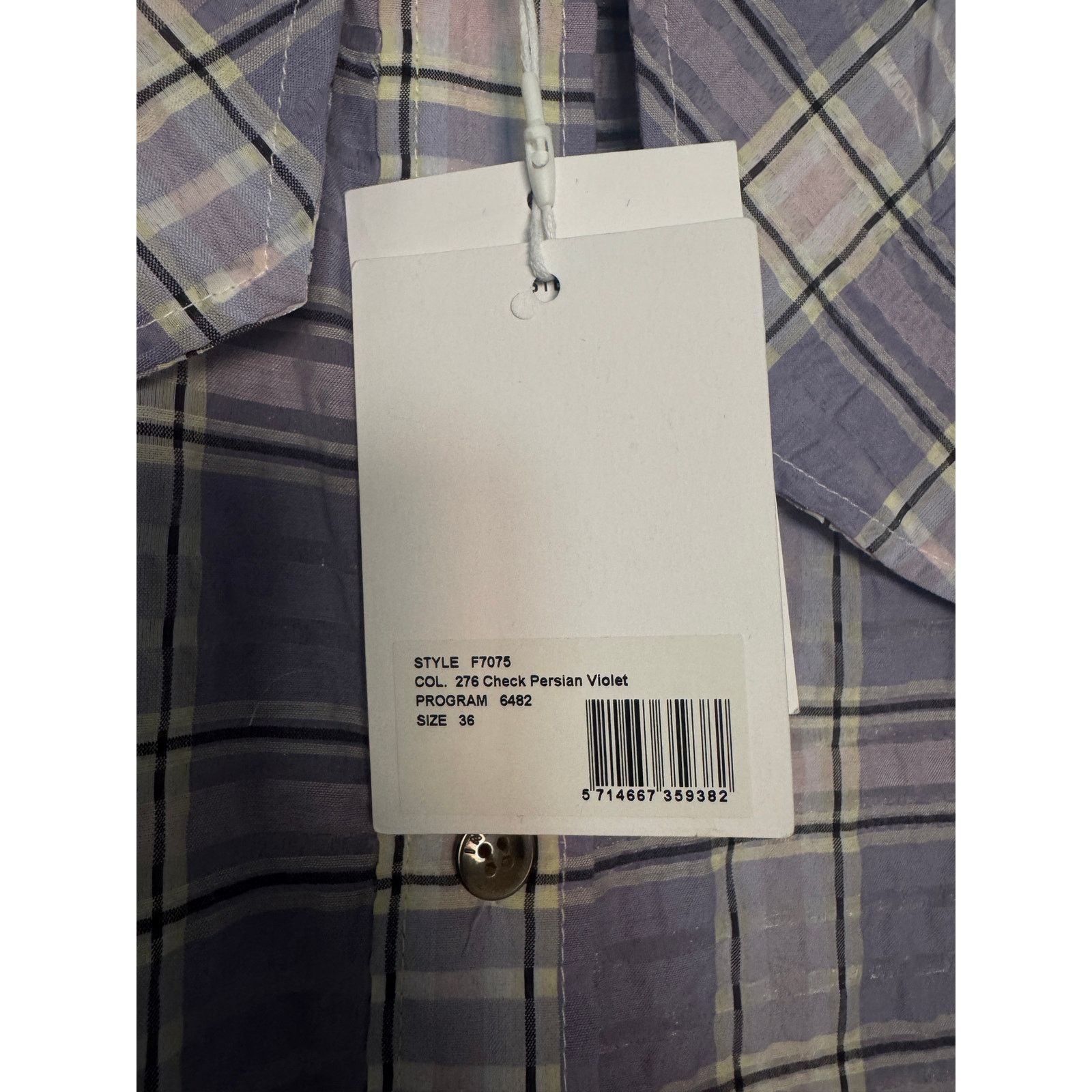 Ganni Ganni NWT Check Persian Violet Sleevless Shirt Size M / US 6-8 / IT 42-44 - 3 Thumbnail