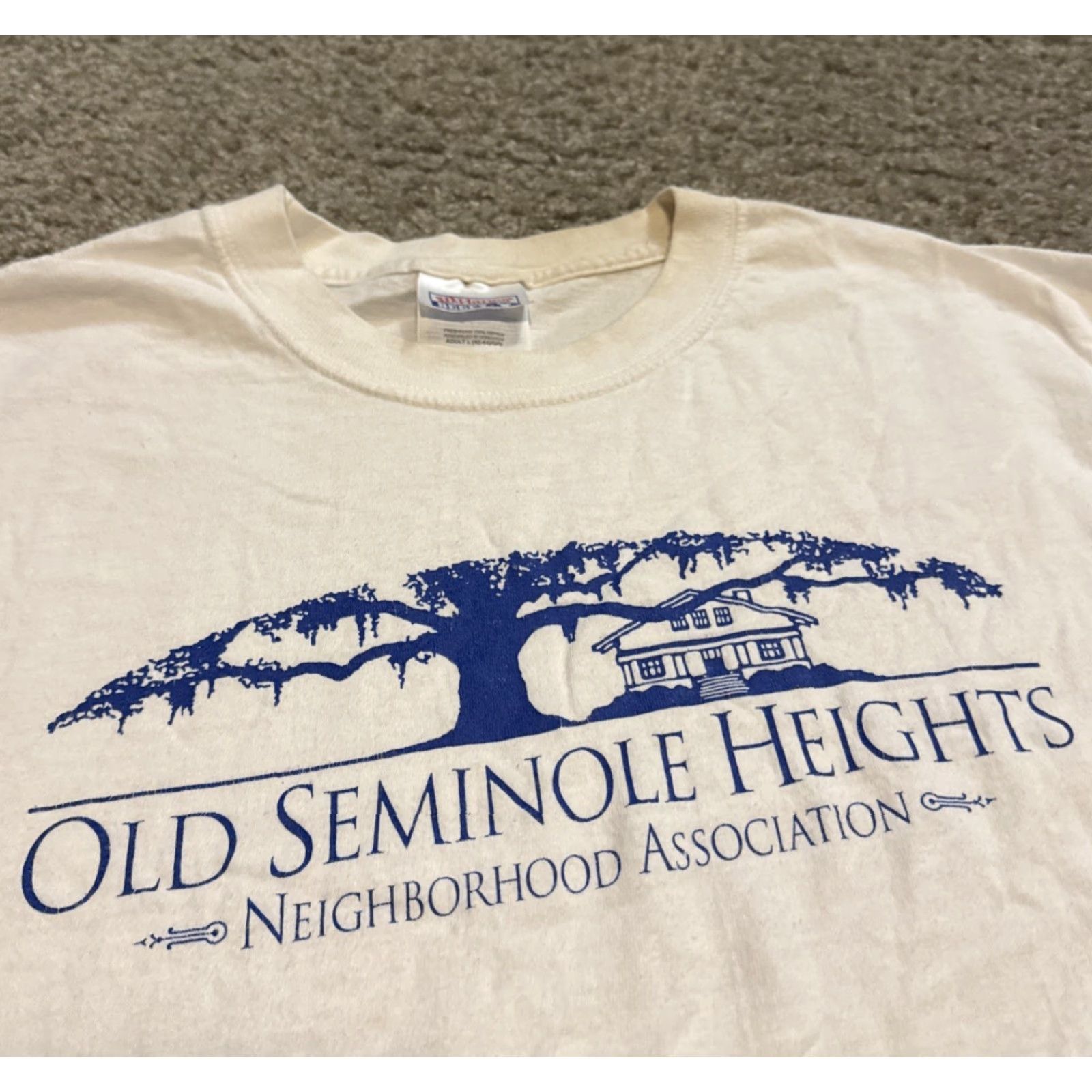 Hanes VINTAGE Old Seminole Heights Neighborhood Assoc. St Pete Florida White T-Shirt Large Size US L / EU 52-54 / 3 - 2 Thumbnail