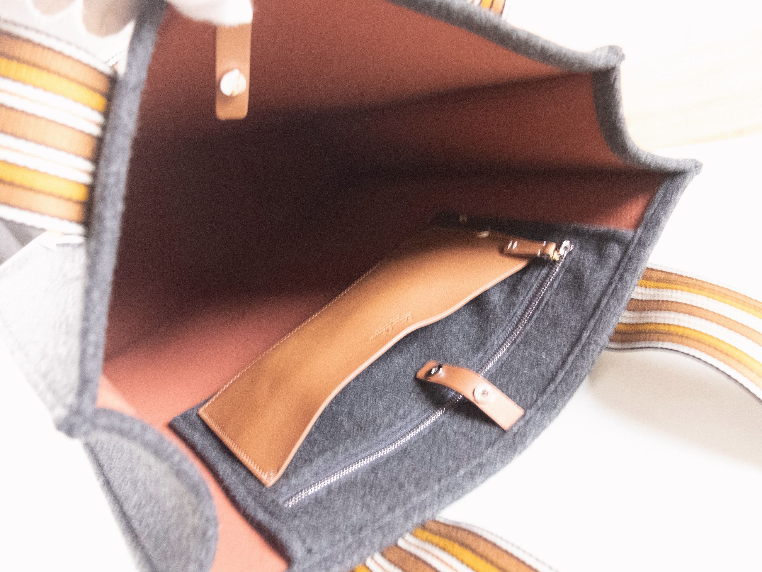 Loro Piana LORO PIANA Suitcase Stripes dark gray cashmere tote bag NWT Size ONE SIZE - 10 Thumbnail
