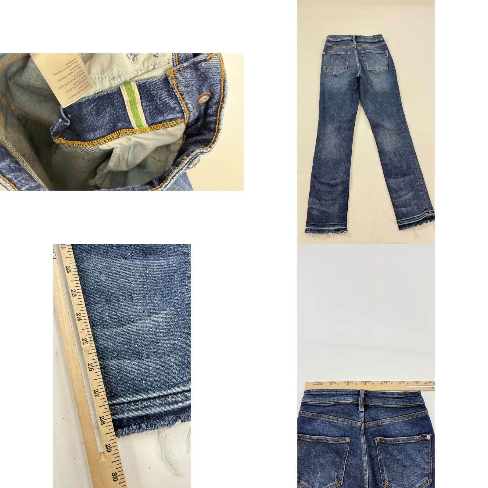 Vintage Pilcro Anthropologie Jeans Womens 26 Blue The Cigarette Slim Straight Denim Raw Hem Stretch Size 26" / US 2 / IT 38 - 8 Thumbnail