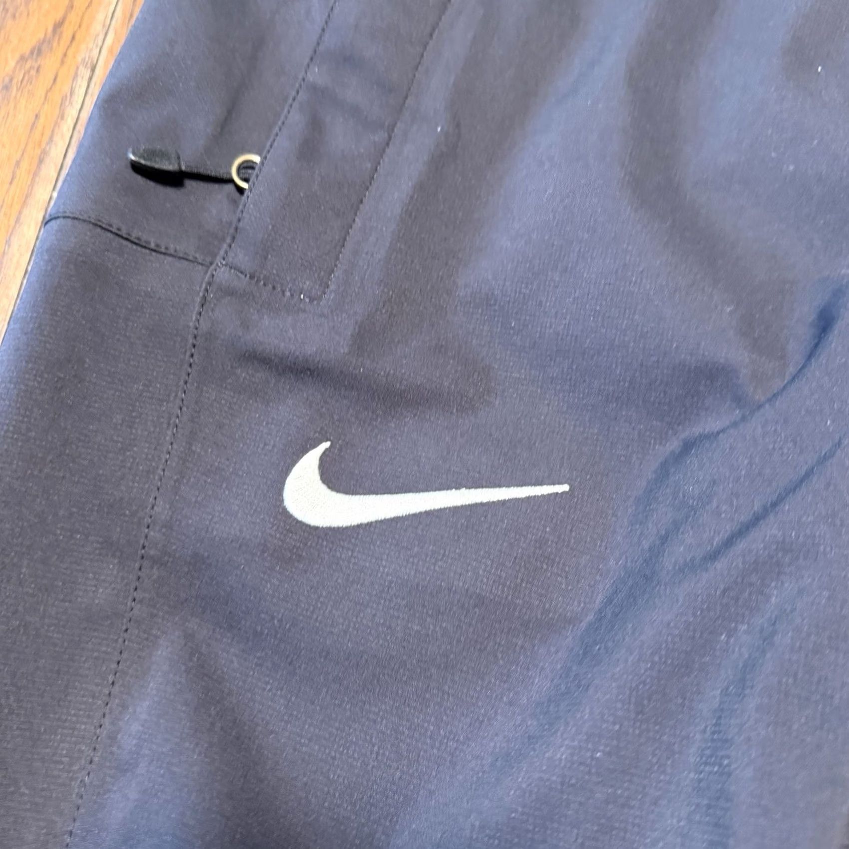 Nike VTG 90s NIKE Track Pants Mens XXL Black Nylon Zip Pockets Adjustable 920220 KL4 Size US 39 - 5 Thumbnail