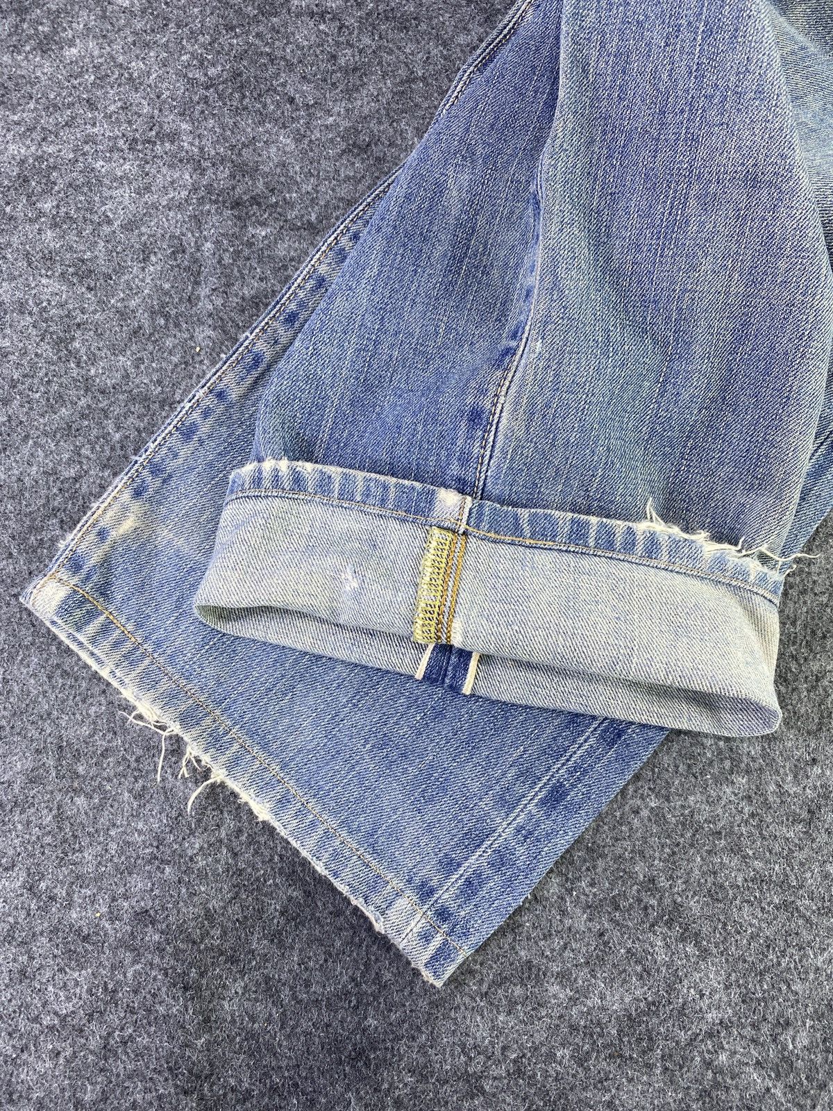 Edwin × Japanese Brand × Jean Edwin 505x Selvedge Distress Blue Wash Denim - J885 Size US 33 - 8 Thumbnail