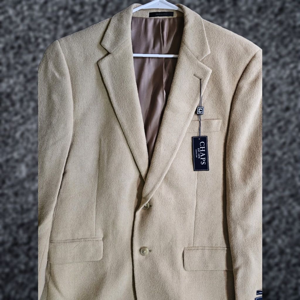 Ralph Lauren Chaps Ralph Lauren 100% Camel Hair Sport Coat Blazer Men's Sz 38 Reg Tan NWTs Size 38R - 1 Thumbnail