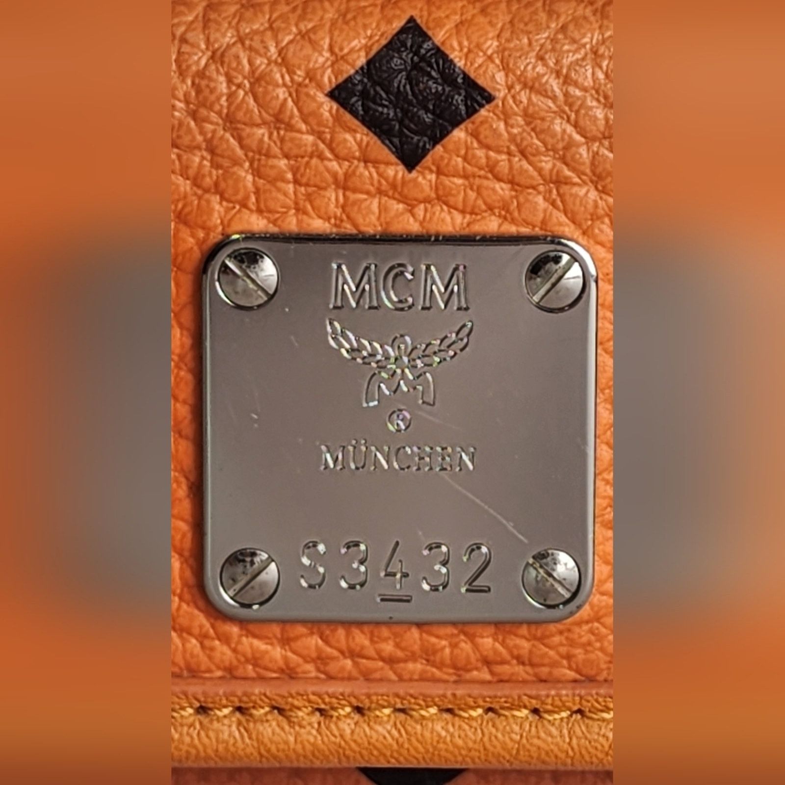 MCM Auth MCM Aren Orange Monogram Crossbody Bag Silver Hardware Size ONE SIZE - 12 Thumbnail