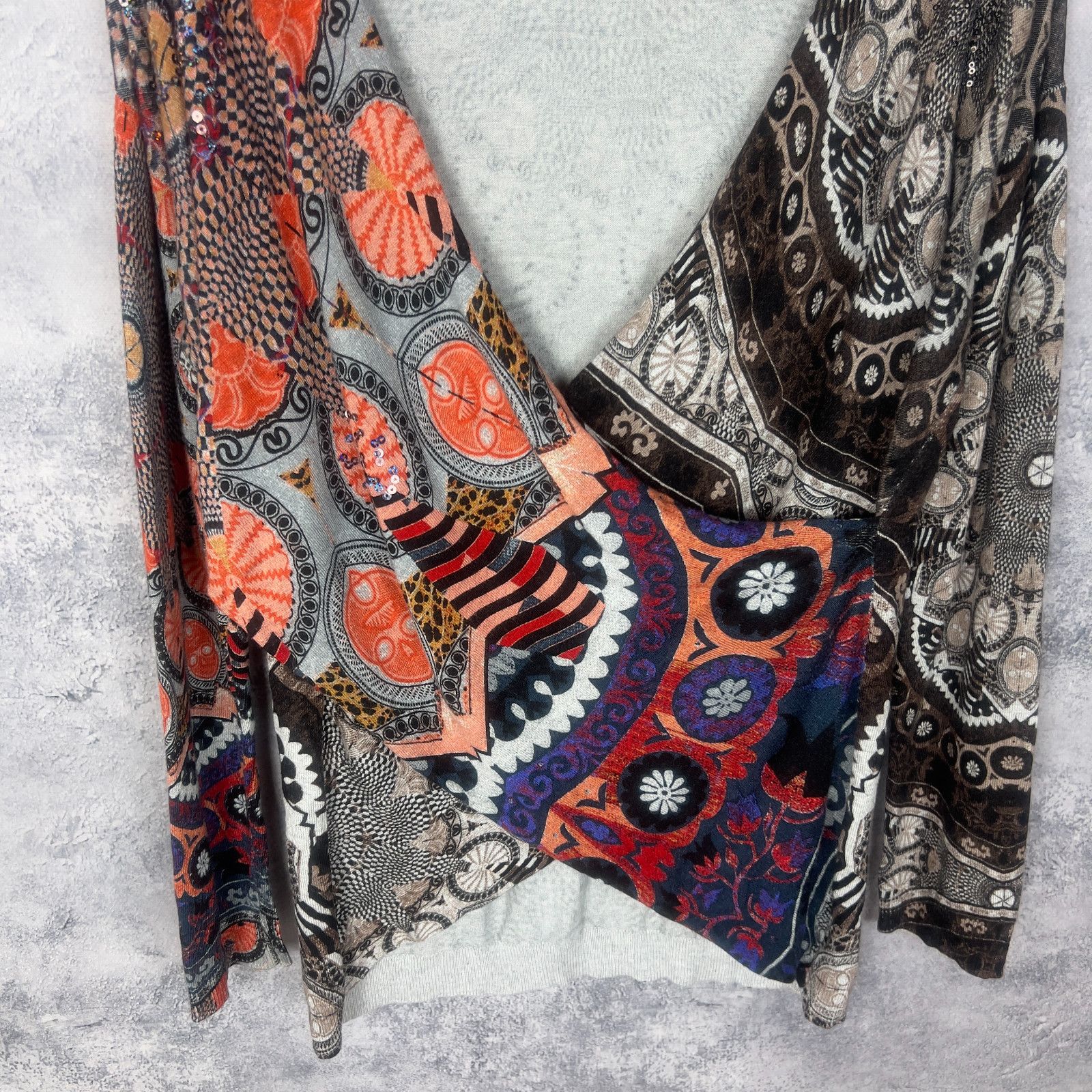Desigual Desigual Women's Size L Sweater V-Neck Long Sleeve` Size L / US 10 / IT 46 - 3 Thumbnail