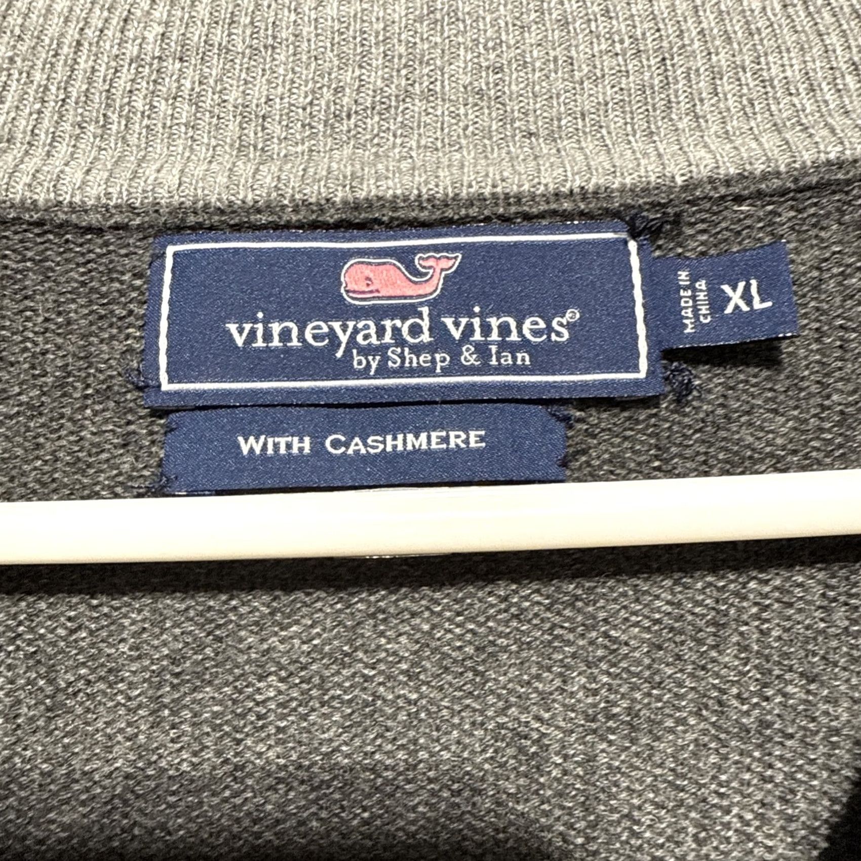 Vineyard Vines Vineyard Vines Sweater 1/4 Zip Pullover Men XL Gray Knit Cotton Cashmere Logo Tight-Knit Regular Long Sleeve Classic Vintage: No Size US XL / EU 56 / 4 - 3 Thumbnail