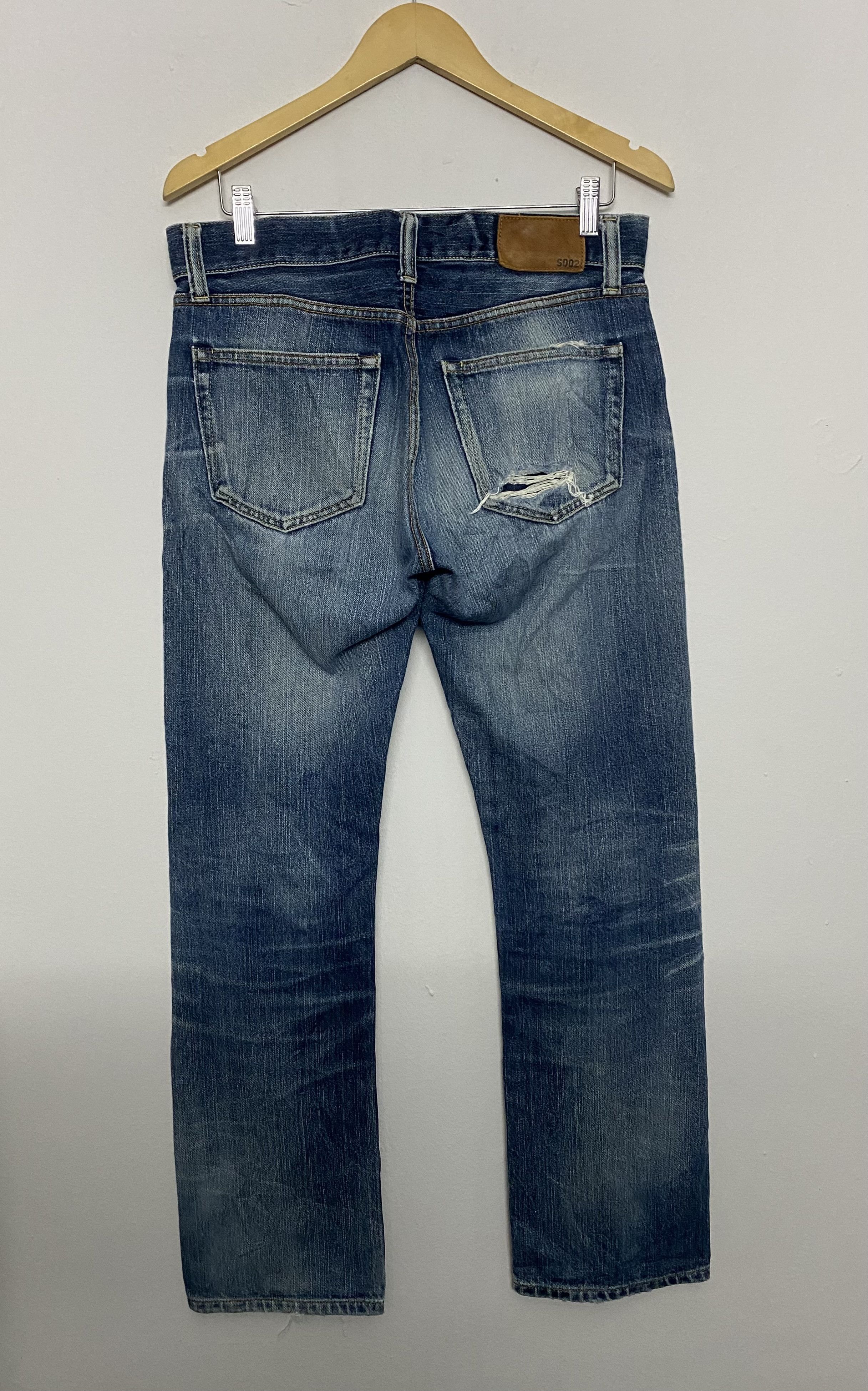 Uniqlo Vtg Uniqlo S002 Selvedge Distressed Jeans Size US 33 - 2 Thumbnail