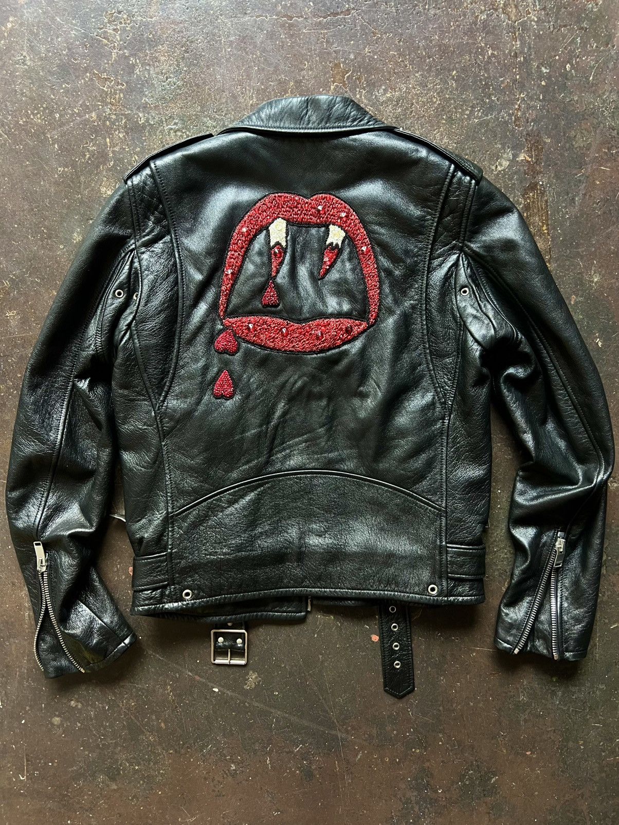 Saint Laurent Blood Luster Leather Jacket | Grailed