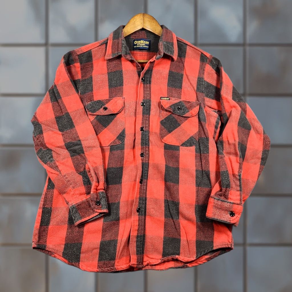 Vintage VINTAGE OshKosh Flannel Shirt Medium Buffalo Plaid Shacket Woodsman Mens Size US M / EU 48-50 / 2 - 1 Thumbnail
