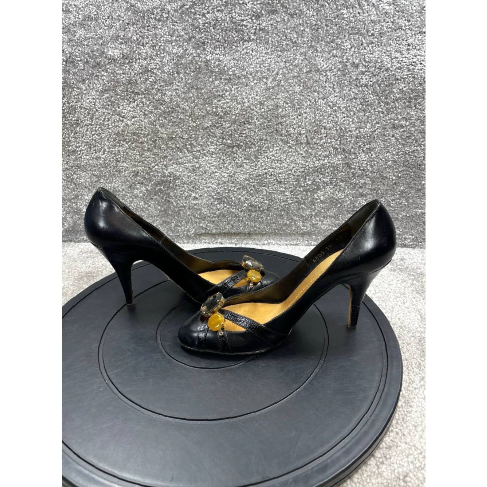 Giuseppe Zanotti VICINI by GIUSEPPE ZANOTTI Heel Womens 38 EU 7.5 US Pump Black Leather Stiletto Size US 7.5 / IT 37.5 - 7 Thumbnail