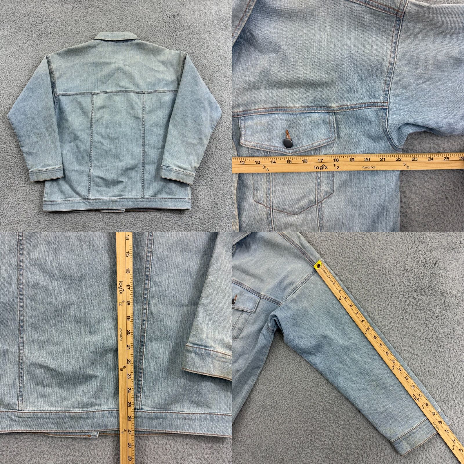 Eileen Fisher Eileen Fisher Denim Jacket Women M Light Blue Button Up Trucker Y2K Outdoor Casual Modern Basic Jacket Mens Womens Girls Size M / US 6-8 / IT 42-44 - 9 Thumbnail