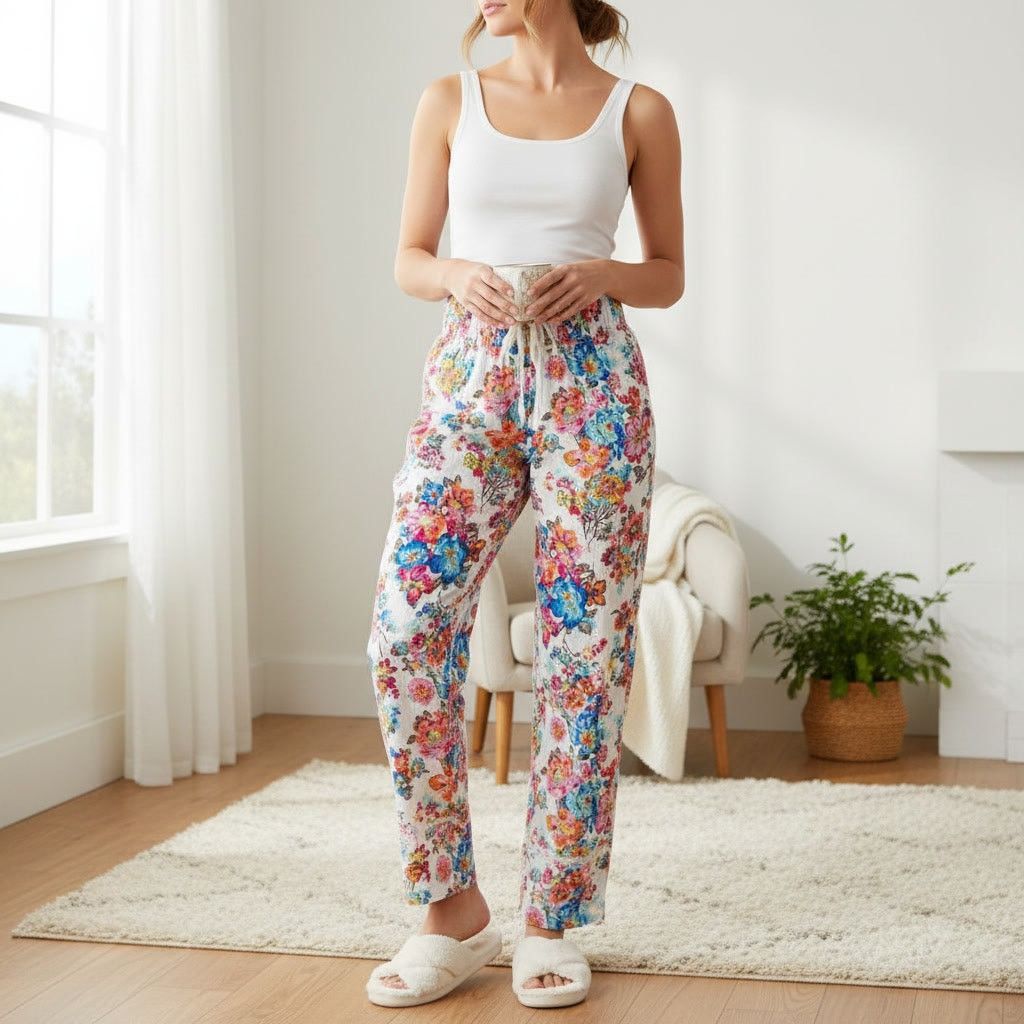 Vera Bradley Vera Bradley Wide Leg Floral Print Palazzo Pants, M Size 29" - 2 Thumbnail