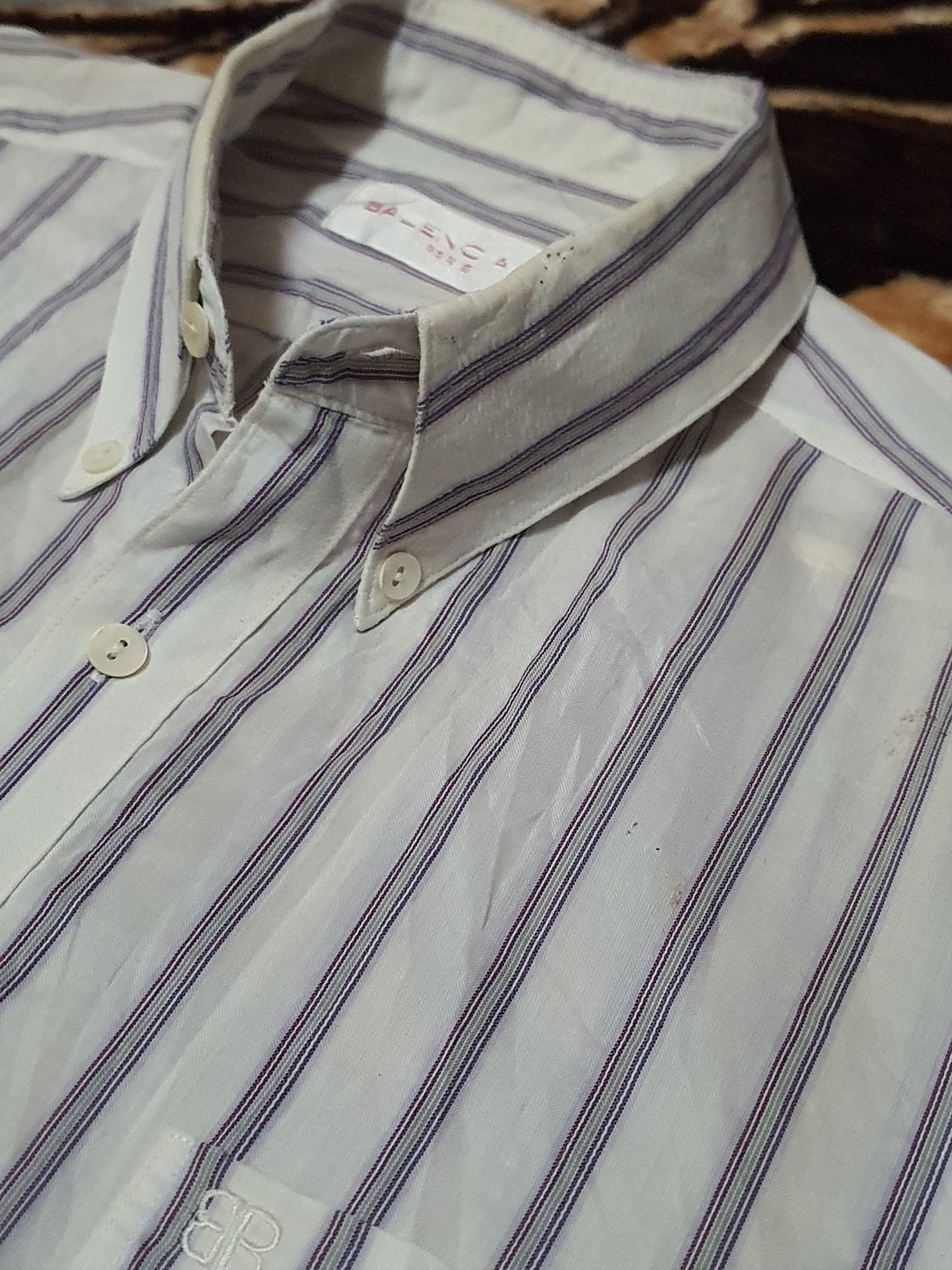 Balenciaga Balenciaga Paris - Vintage Multi-Stripes White Logo Shirts Size US M / EU 48-50 / 2 - 3 Thumbnail