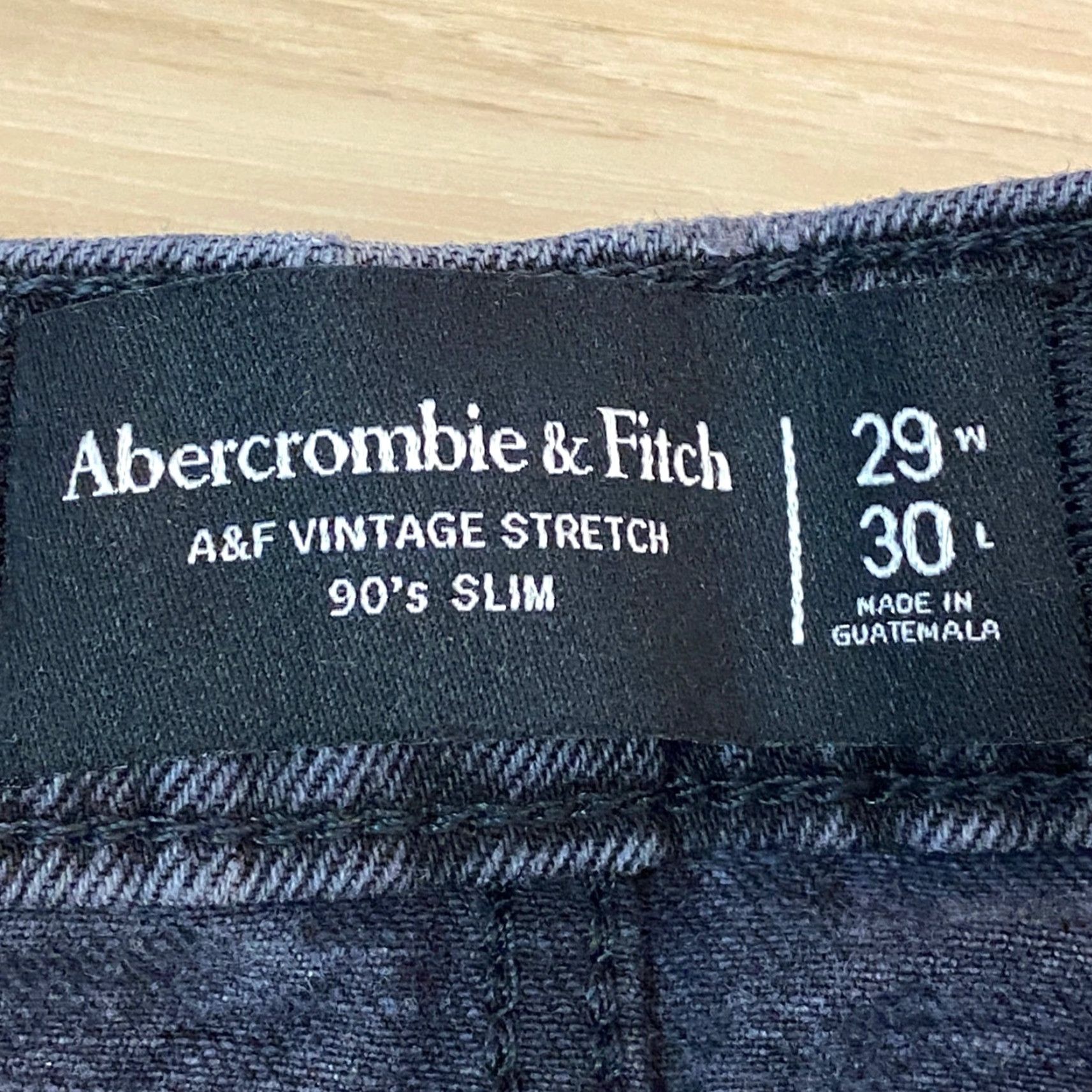 Abercrombie & Fitch Abercrombie & Fitch Jeans Mens 29x30 Slim Straight Black Frayed Hem Denim Cotton Blend Vintage Style Pants Size US 29 - 3 Thumbnail