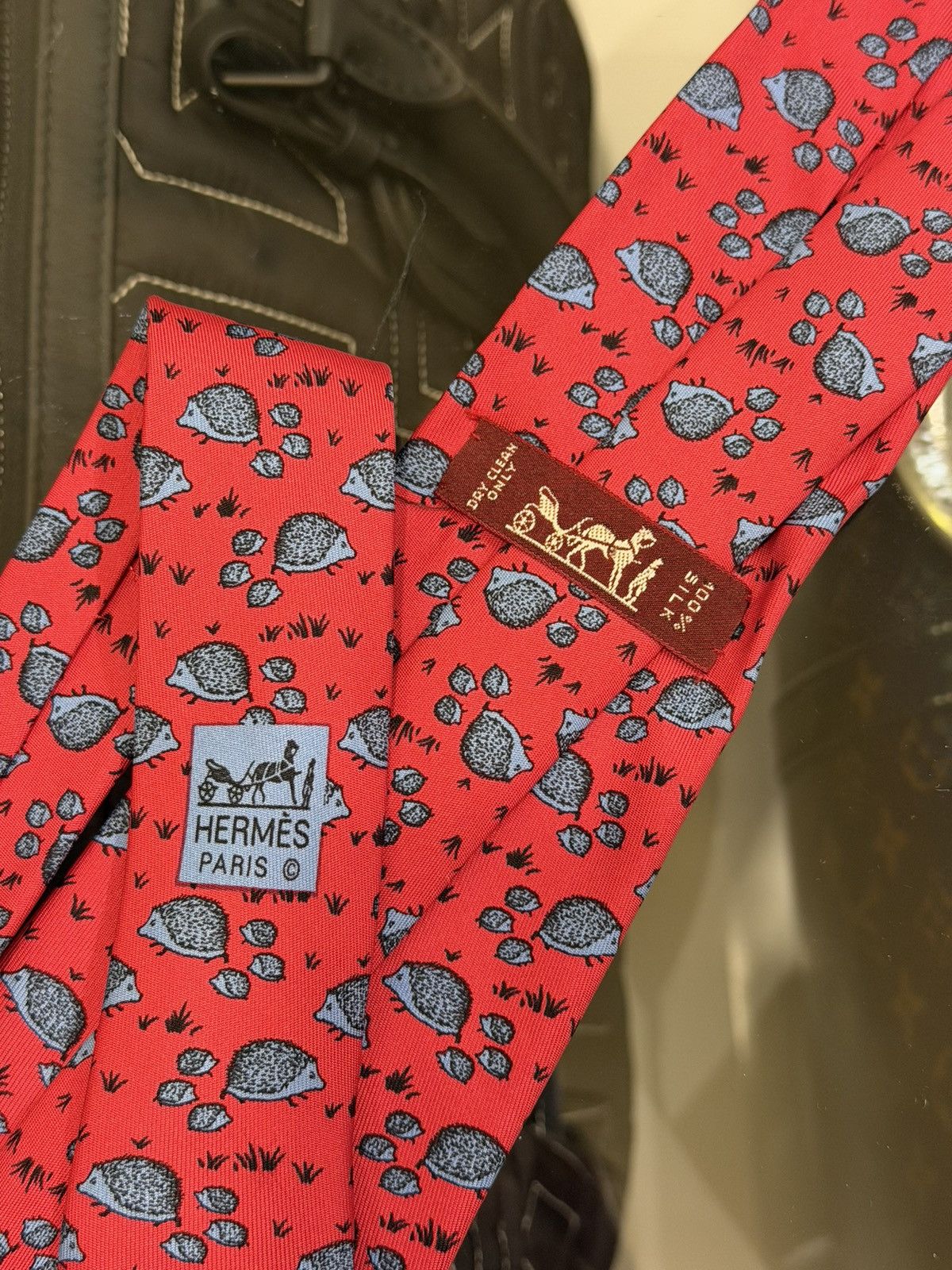Hermes Hermes Porcupine Tie - Red Size ONE SIZE - 2 Thumbnail