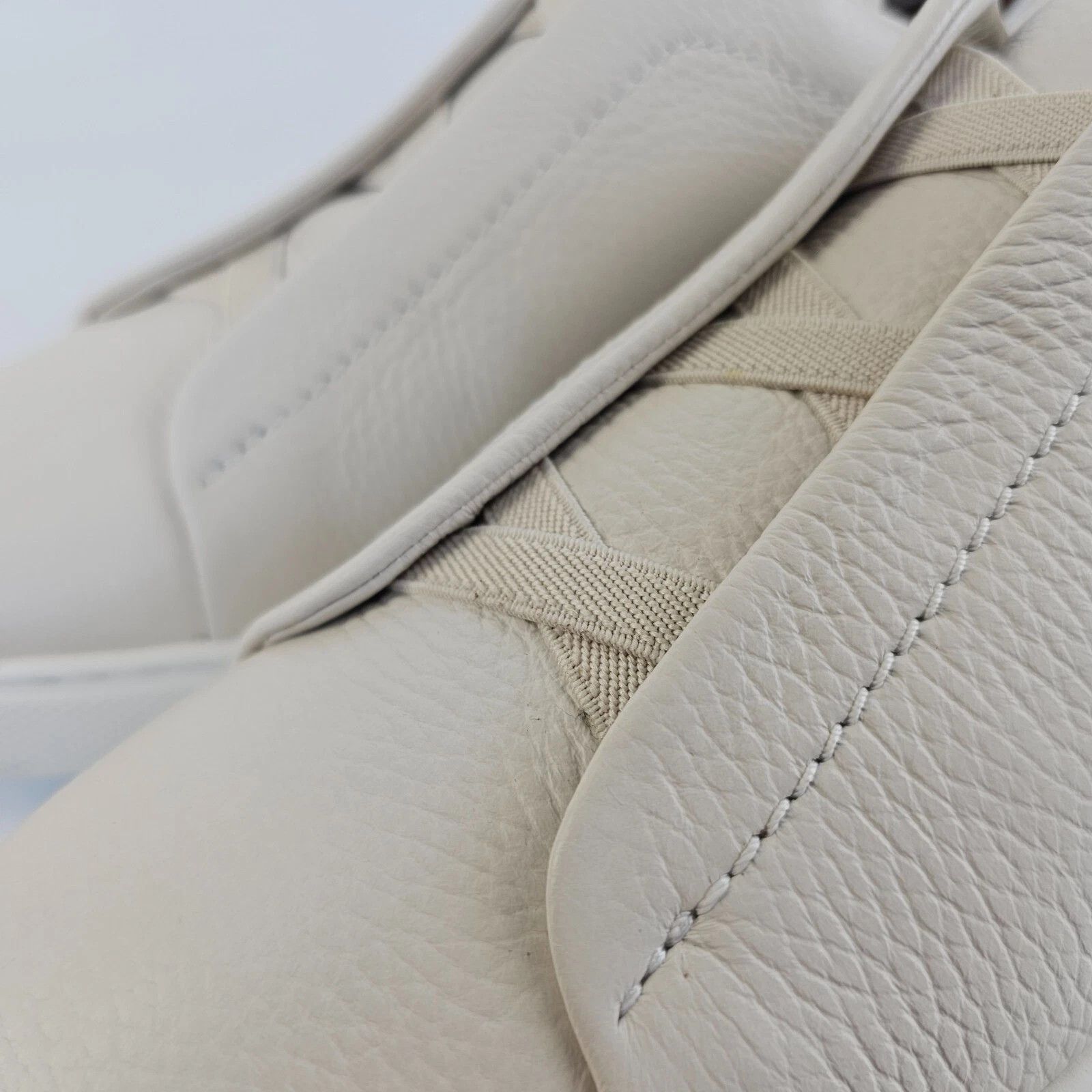 ZEGNA Triple Stitch White Leather Low Top Sneakers New