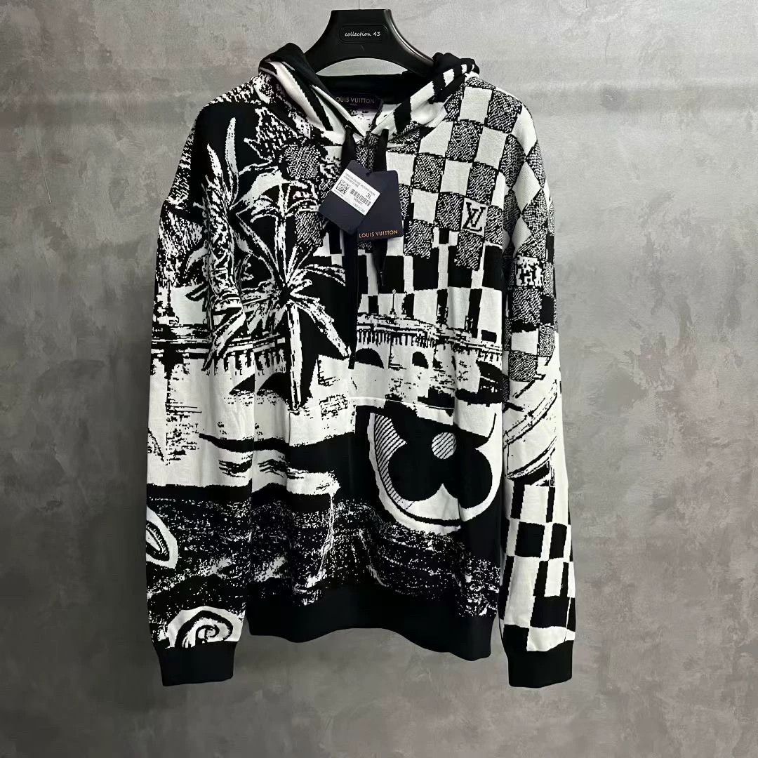 Louis Vuitton black patterned hoodie by louis vuitton Size US XXL / EU 58 / 5 - 1 Thumbnail