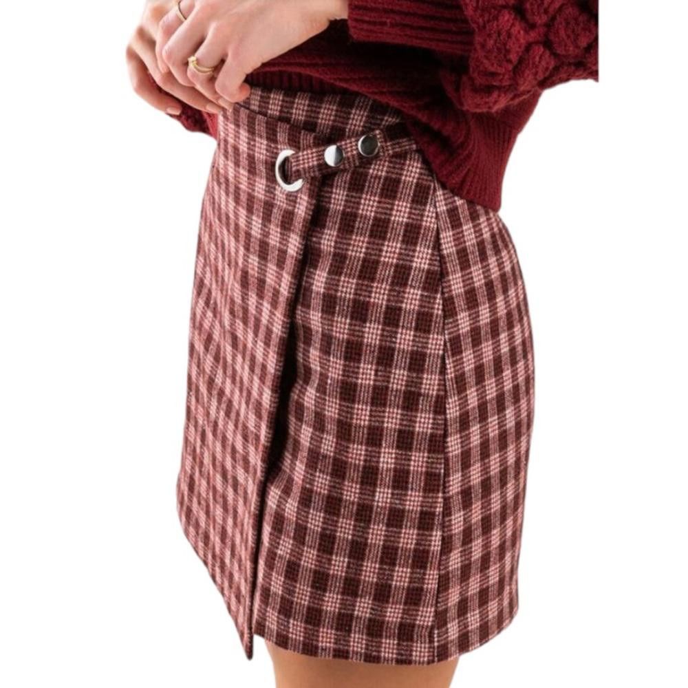 Designer Fransceca’s l NWT Plaid Faux Wrap Mini Skirt Size 14Y Size 24" / US 00 / IT 34 - 1 Thumbnail