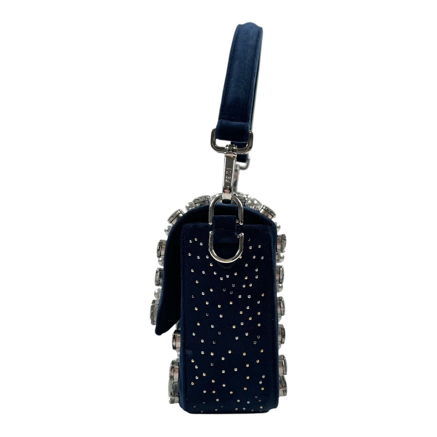 Fendi Fendi Midnight Velvet Crystal Embellished Baguette Size ONE SIZE - 4 Thumbnail