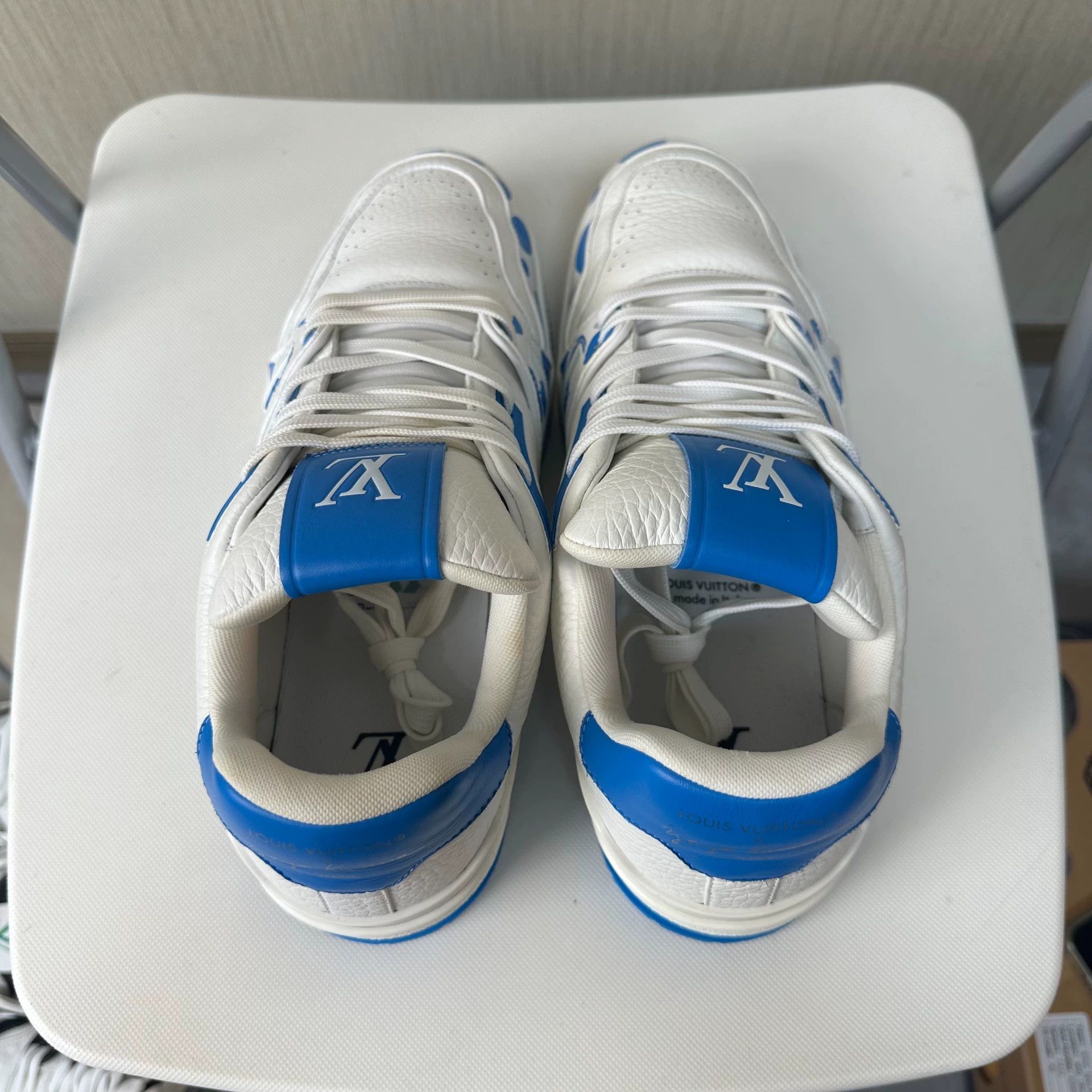 Louis Vuitton LV x Y. Kusama Low-Top Lace-Up Trainer White/Blue Size US 8.5 / EU 41-42 - 4 Thumbnail