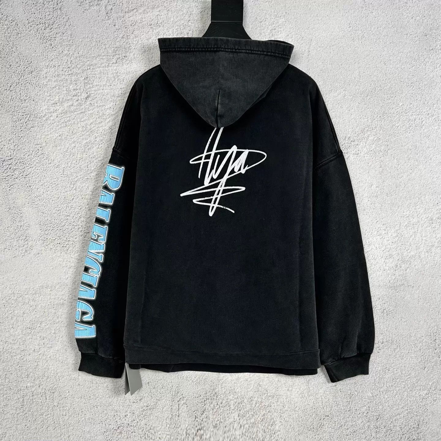 Balenciaga Balenciaga Aya Nakamura Washed Black Hoodie Size US S / EU 44-46 / 1 - 2 Thumbnail