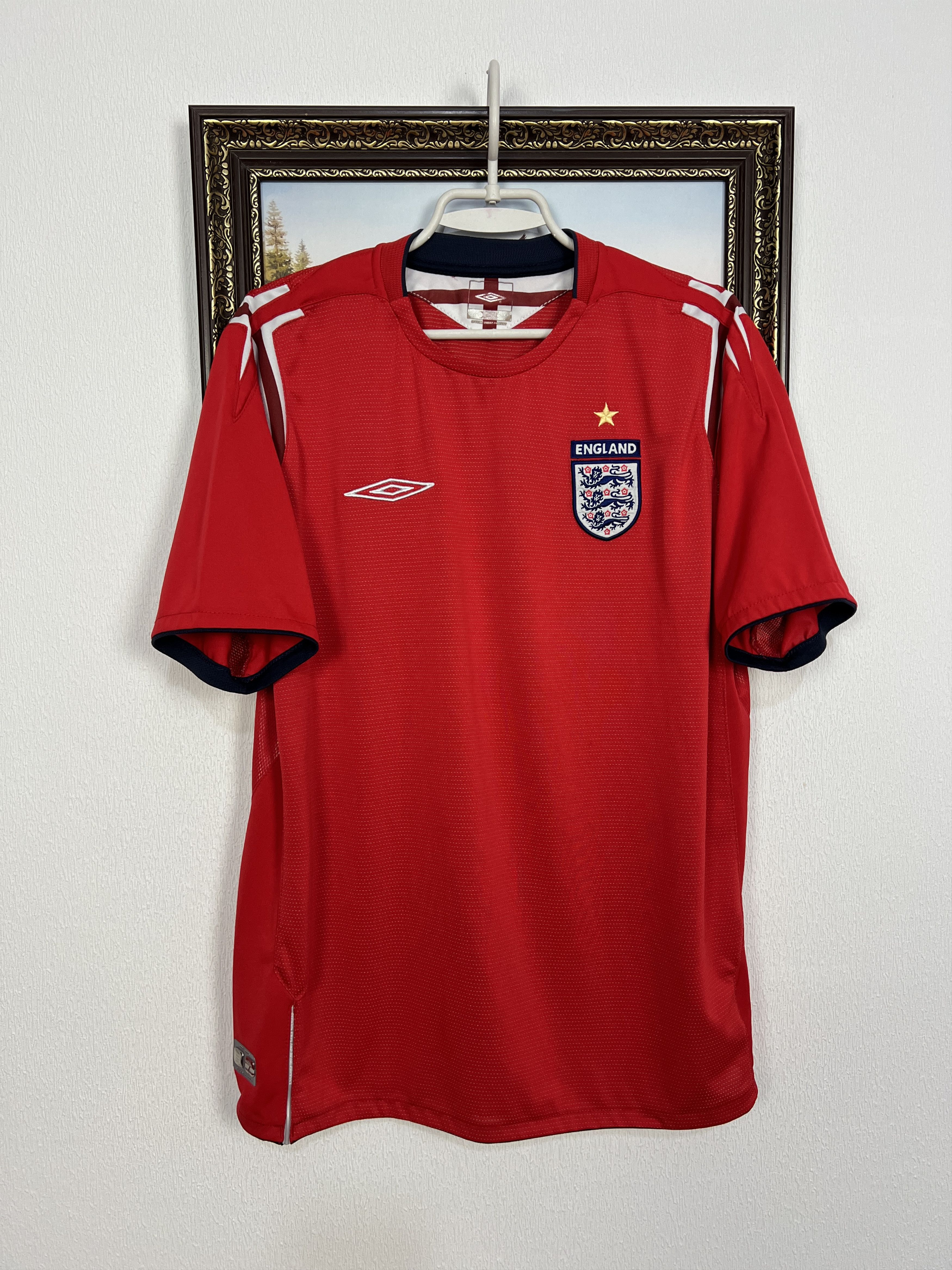 Umbro England Away football shirt 2004 Soccer Umbro Jersey Trikot Size US L / EU 52-54 / 3 - 1 Thumbnail