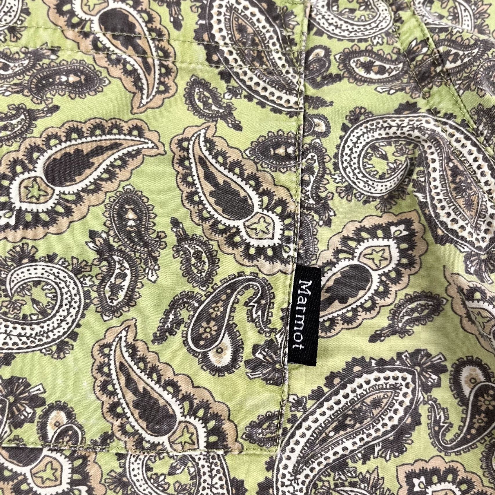 Marmot VINTAGE Marmot Tommy Caldwell Shirt Mens Medium Green Paisley Button-Up Outdoor Shirt Size US M / EU 48-50 / 2 - 2 Thumbnail