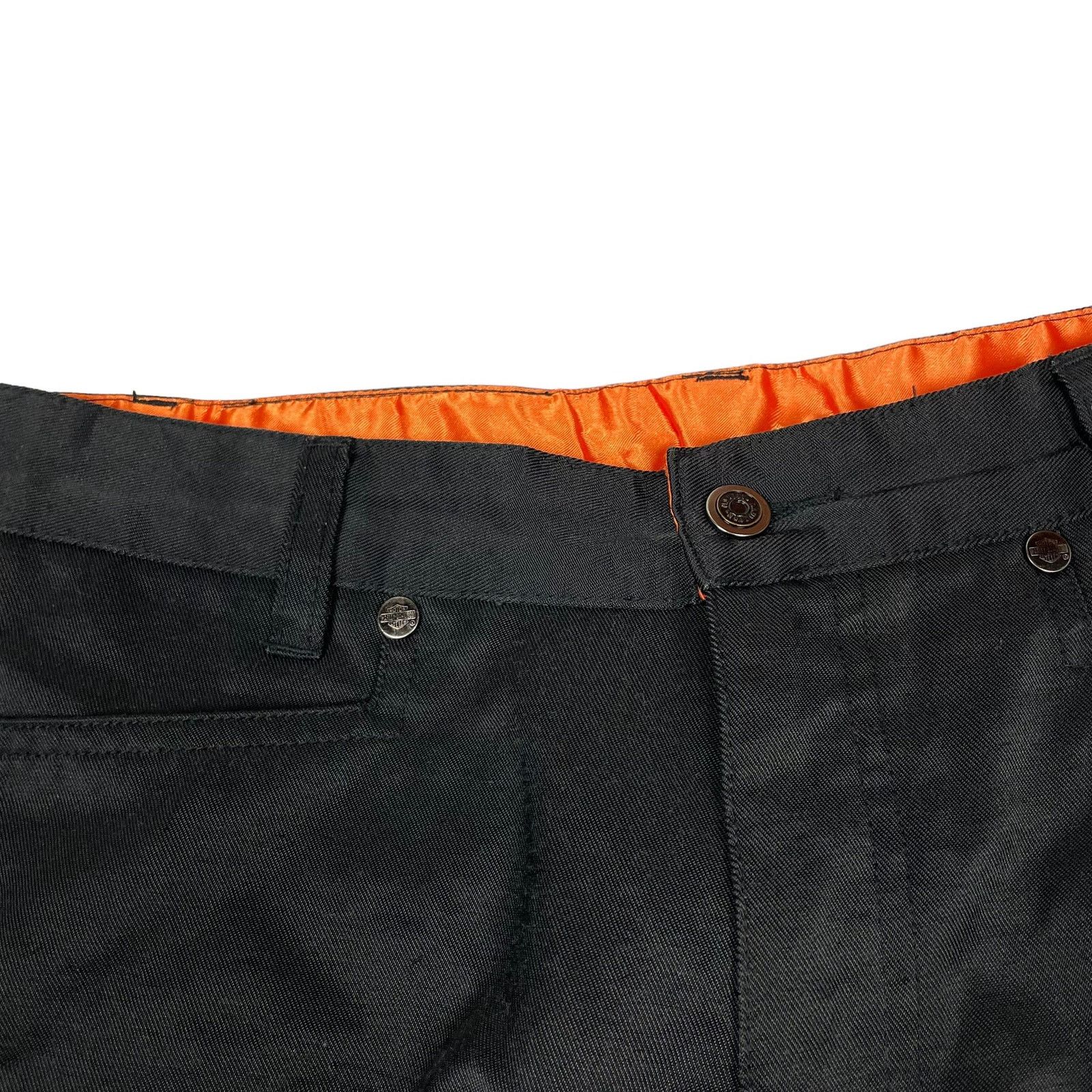Harley Davidson × Vintage Harley-Davidson Womens Black Cotton Zip Fly Straight Pants 6 Size 28" / US 6 / IT 42 - 4 Thumbnail