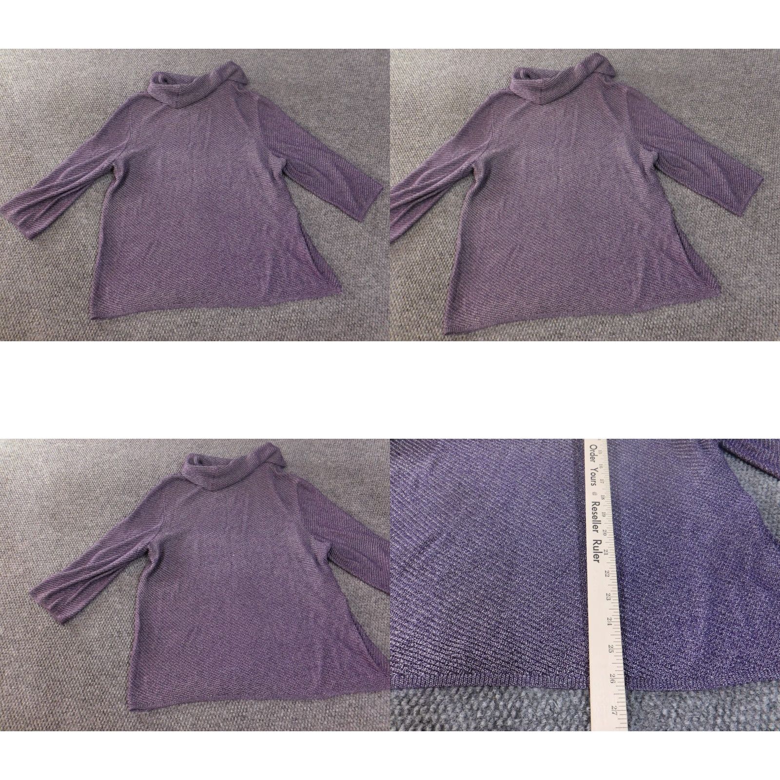 Vintage Chico's Sweater Pullover Women Purple Size 3 Long Sleeve Turtleneck Rayon Polyester Knit Stretch Casual Winter Modern Regular Size XS / US 0-2 / IT 36-38 - 8 Thumbnail